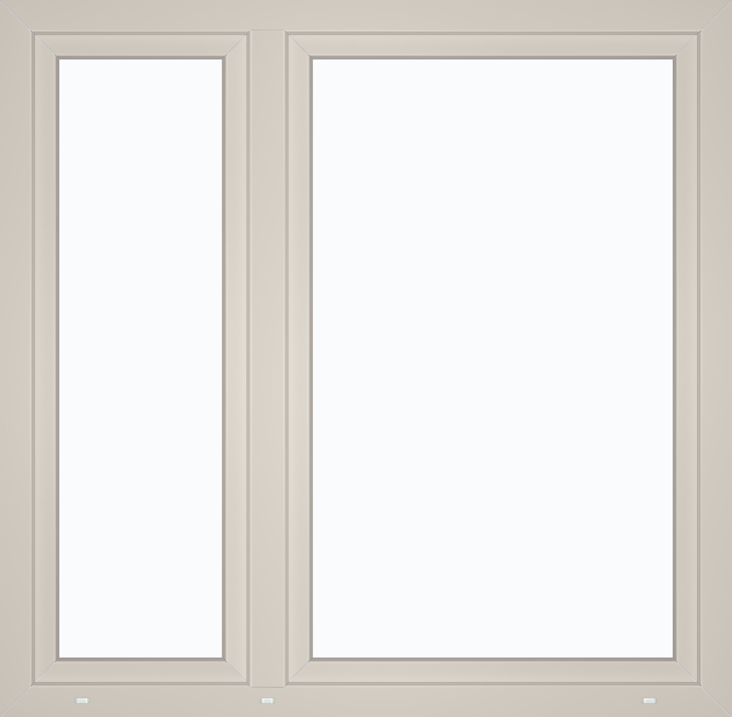 Okno PCV 3-szybowe fasadowe 85/O34 białe 1465x1435 mm otwierane do wewnątrz prawe