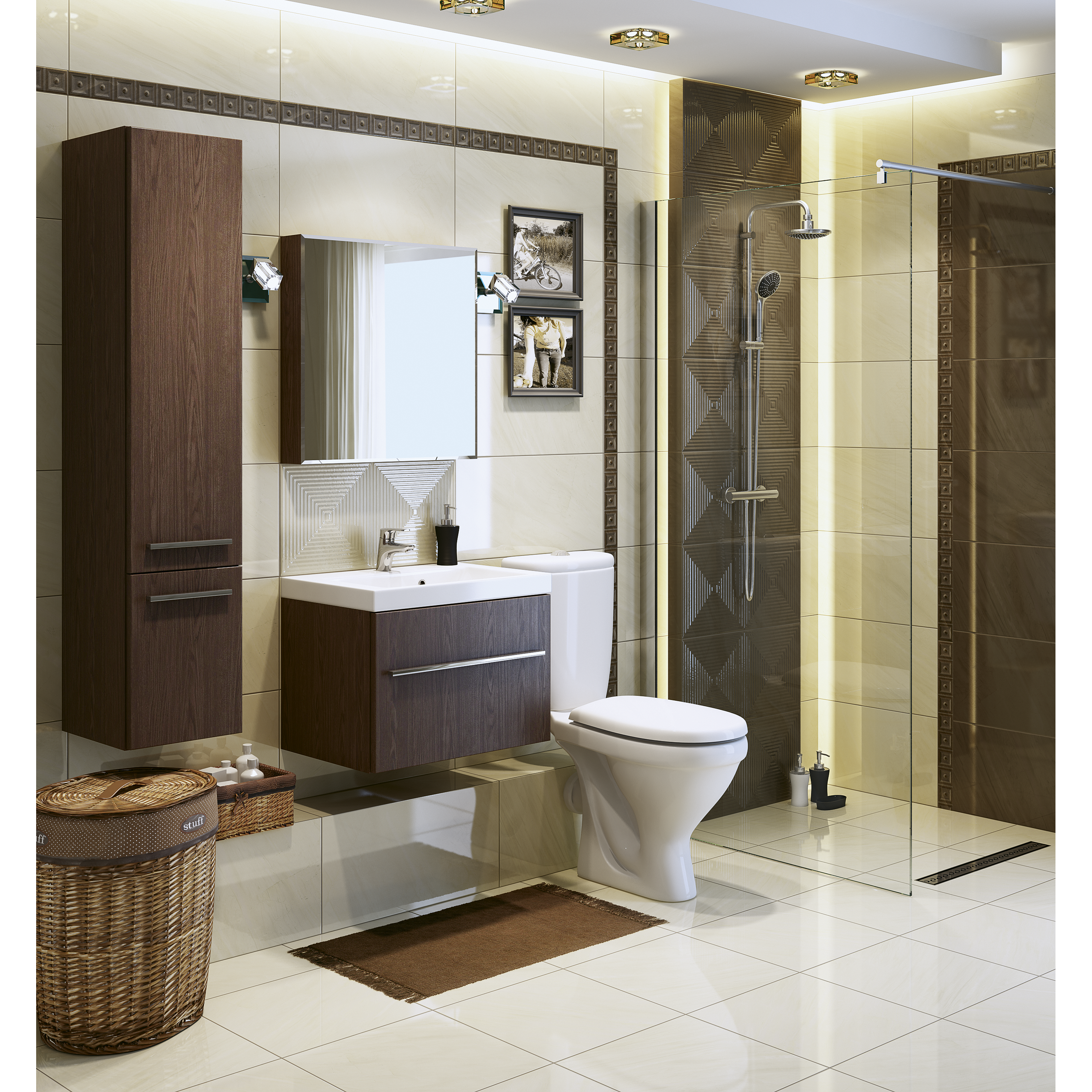 Kabina Walk-in Easy In 100x200 transparentna profil chromowany Sea-Horse - 5