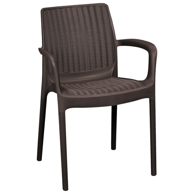 Silla de exterior de resina Bali marrón chocolate