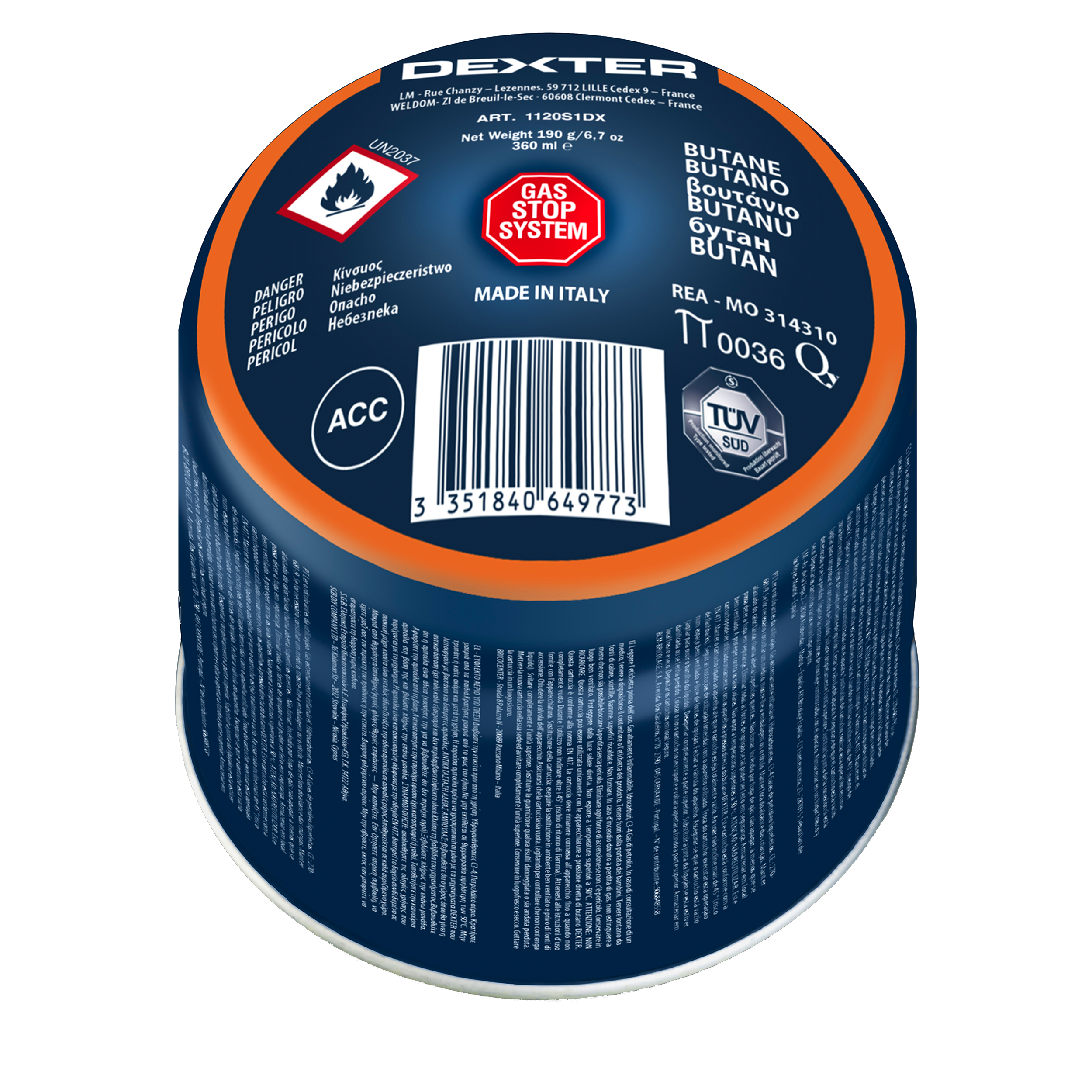 Cartucho de gás DEXTER 190GR - 2