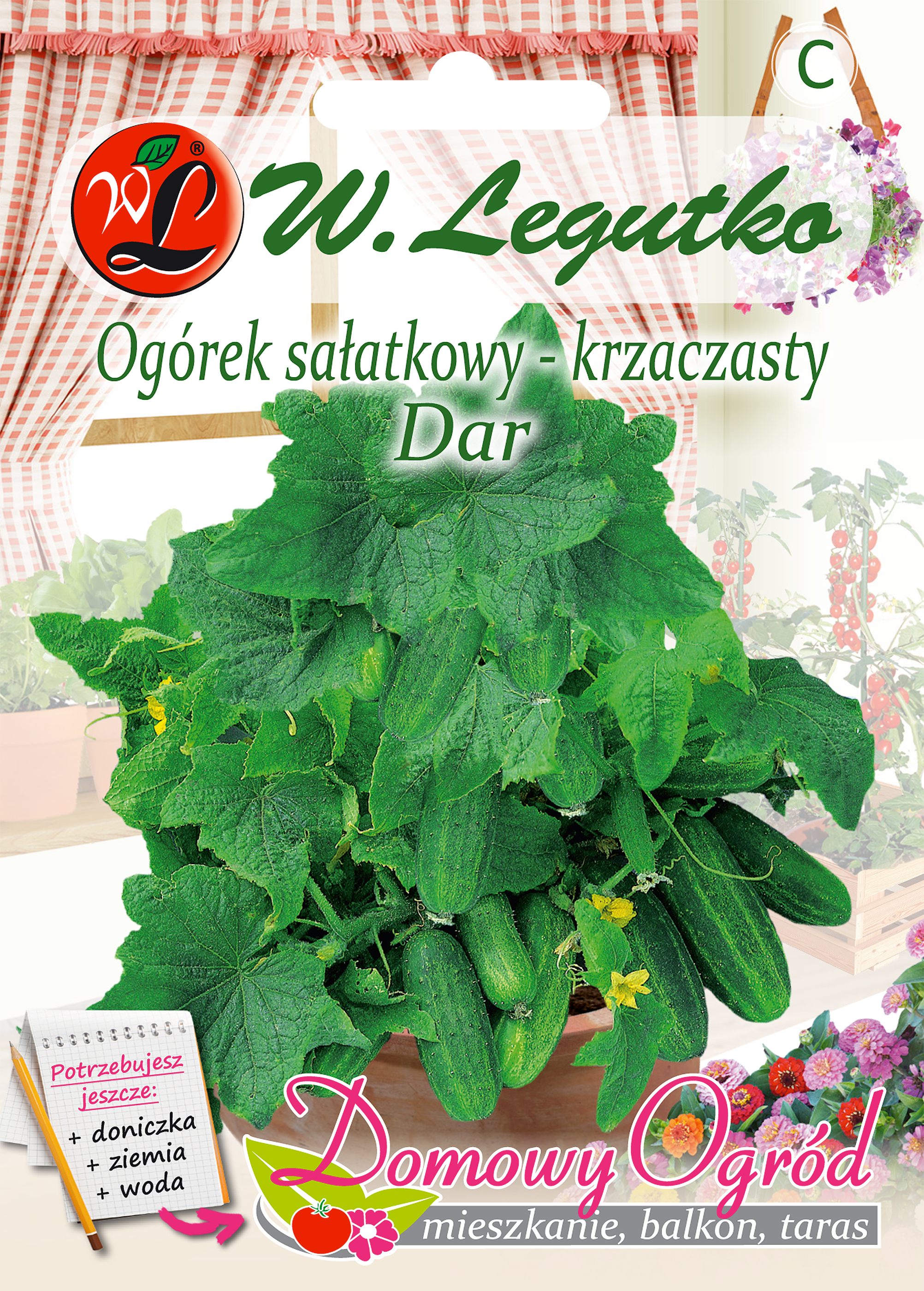 Ogórek sałatkowy krzaczasty Dar nasiona W. Legutko