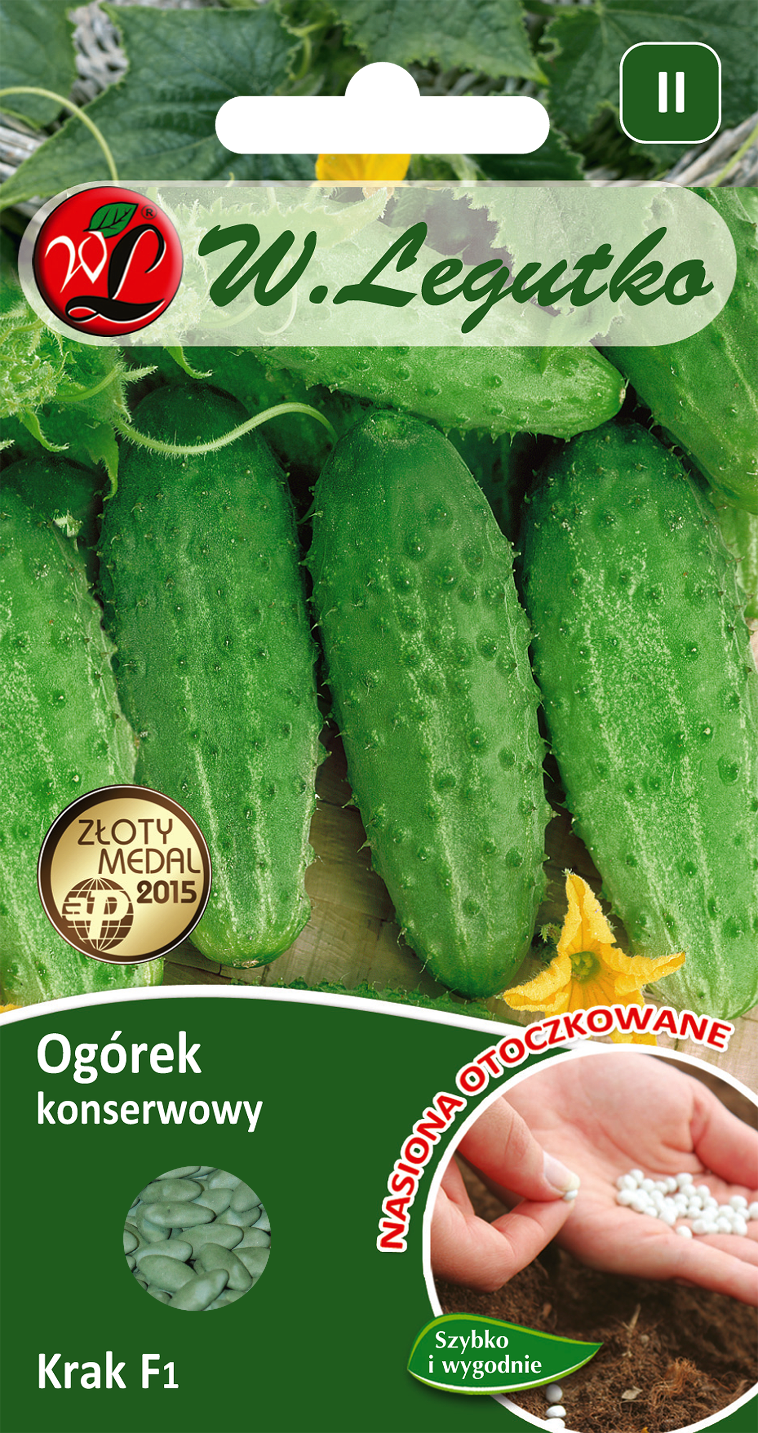Ogórek konserwowy Krak F1 nasiona otoczkowane 50szt. W. Legutko