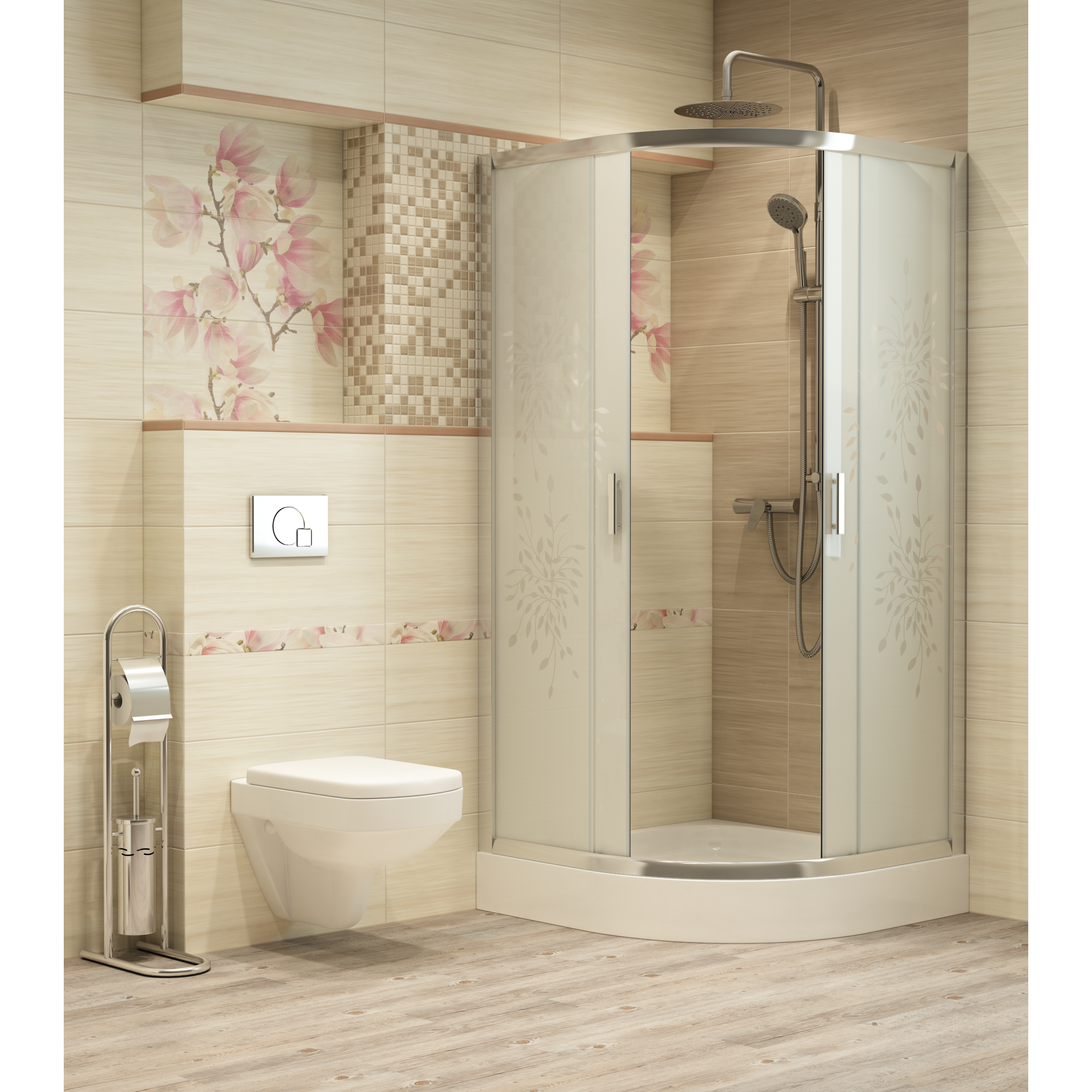 Stojak łazienkowyna papier toaletowy i szczotkę WC Basic I Bisk - 3