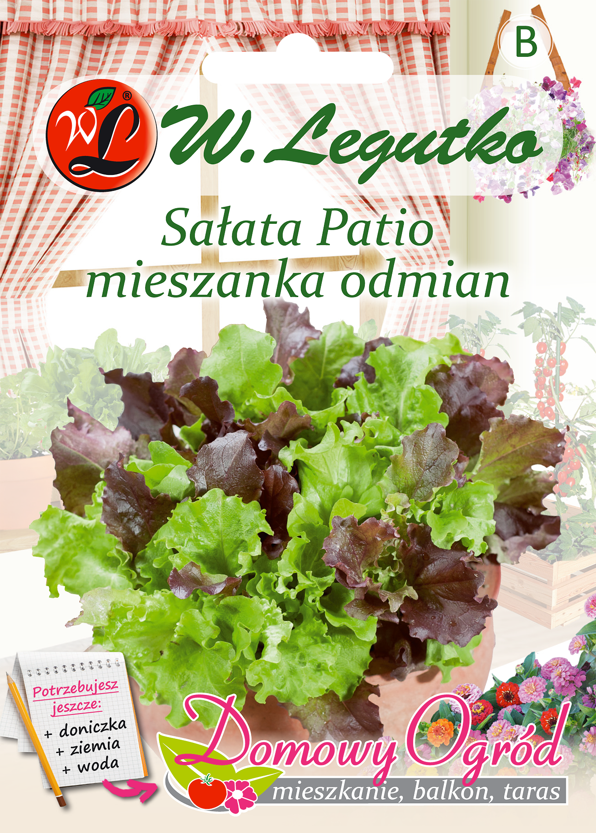 Sałata Patio mieszanka odmian nasiona W. Legutko