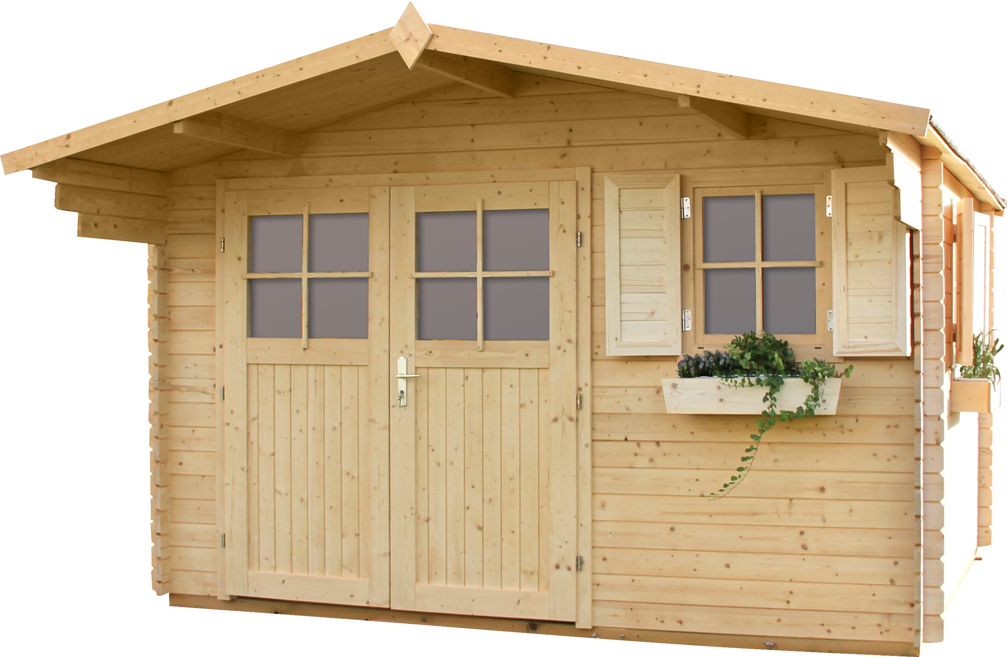 Domek narzędziowy drewniany Gaudio Bis z podłogą 366x430x243cm Megiw