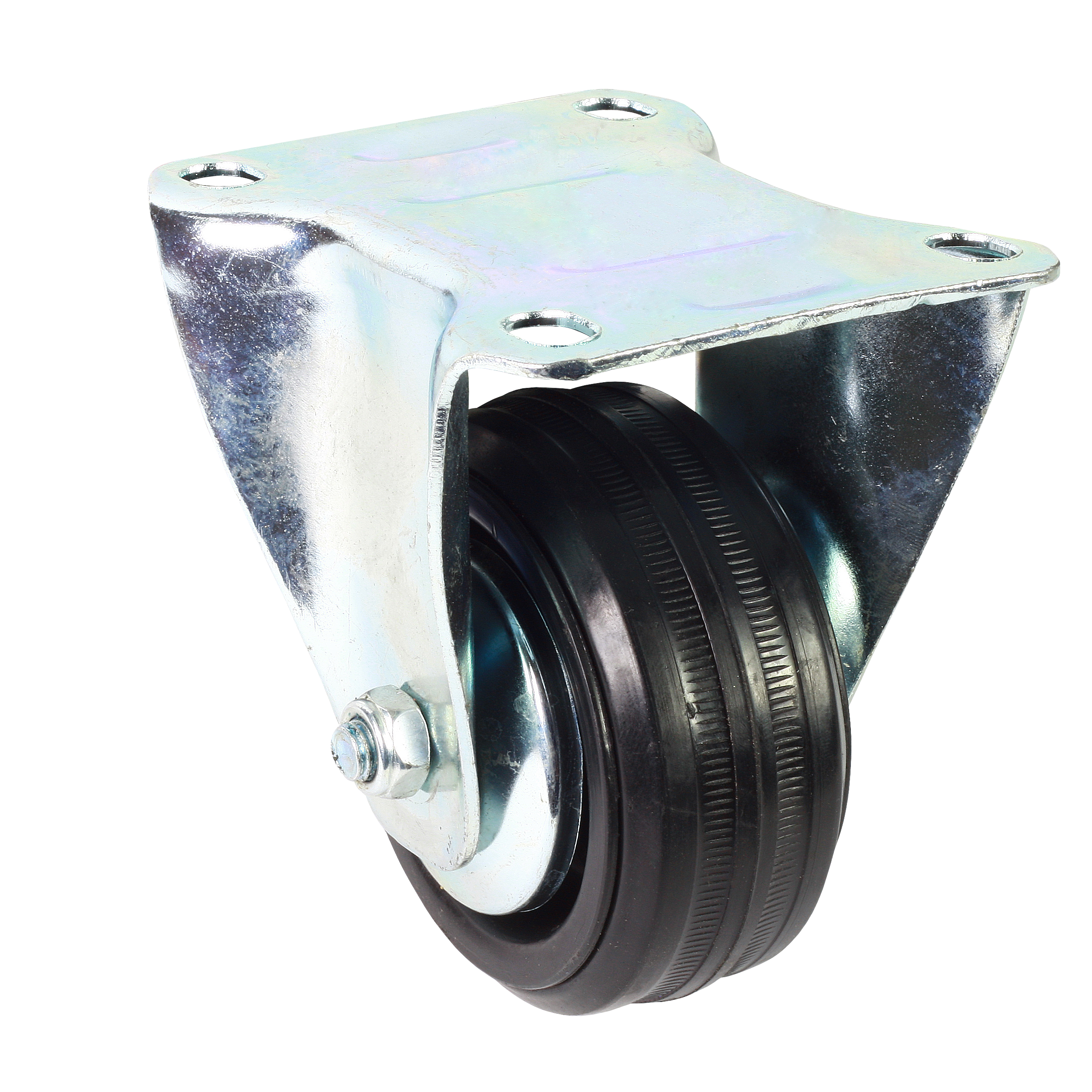 Zestaw jezdny z kołem stałym czarnym 80 mm/80 kg