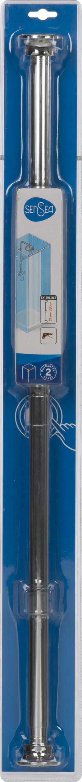 Barra cortina de baño recta cromo 135 cm - 8