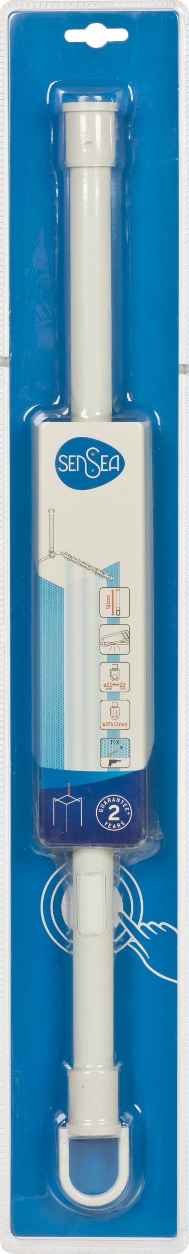 Soporte para barra de cortina de baño de metal blanco mate - 5