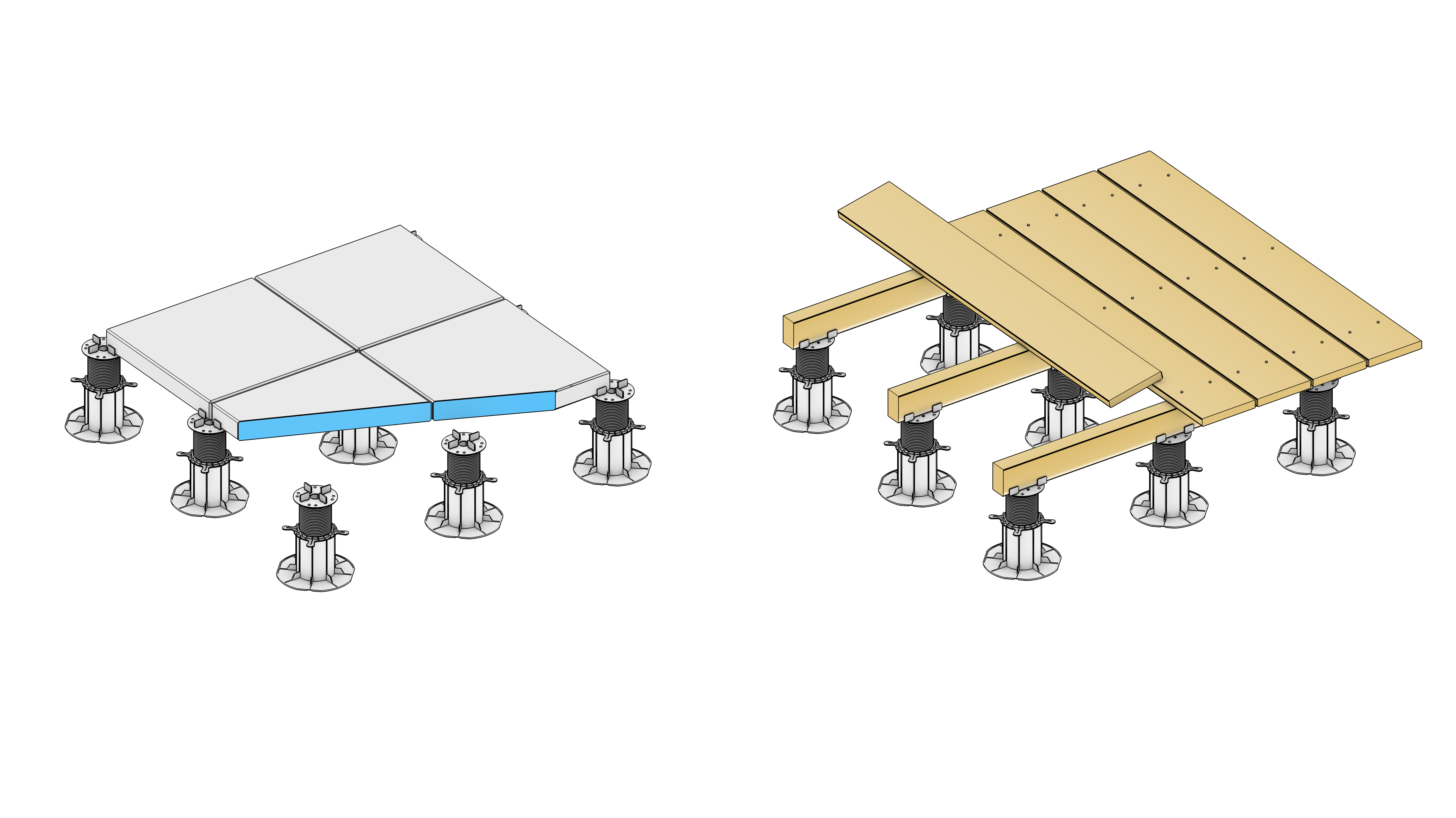 Wspornik tarasowy regulowany 45-70 mm DD Pedestals - 3