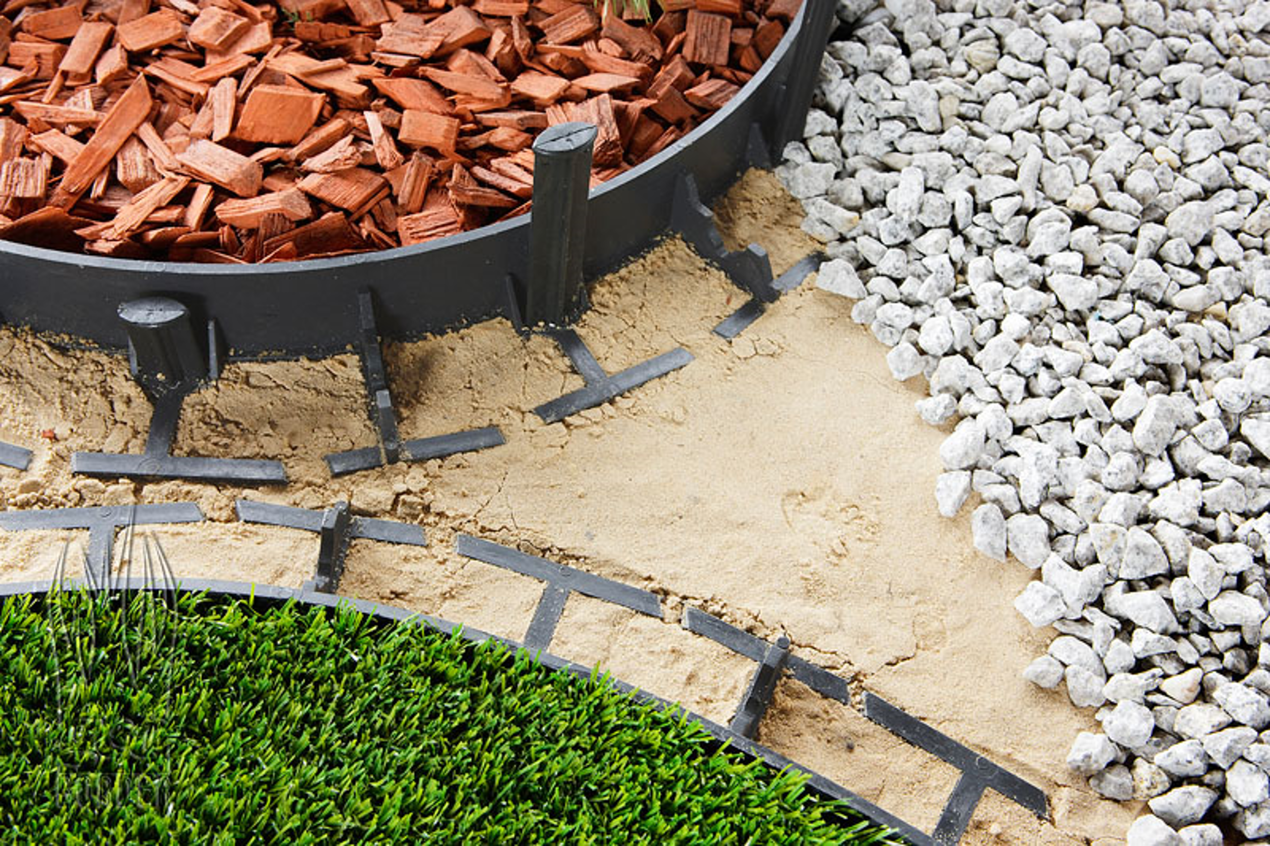 Obrzeże trawnikowe z kotwami Nortene 100x8x4,5 cm 8szt. czarne - 2