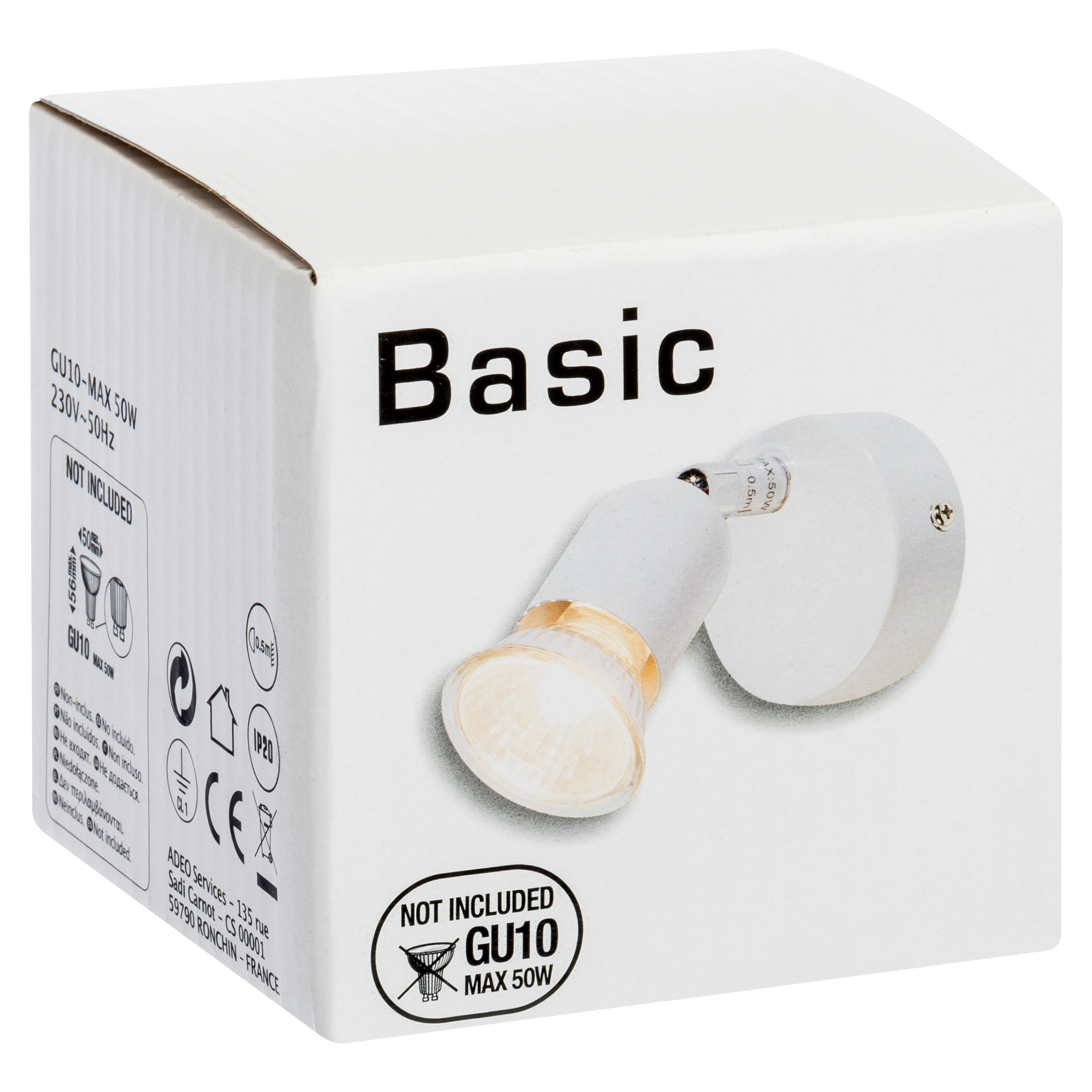 Faretto decorativo senza fonte luminosa BASIC NEW BIANCO in alluminio bianco GU10 50W  1 luci - 4