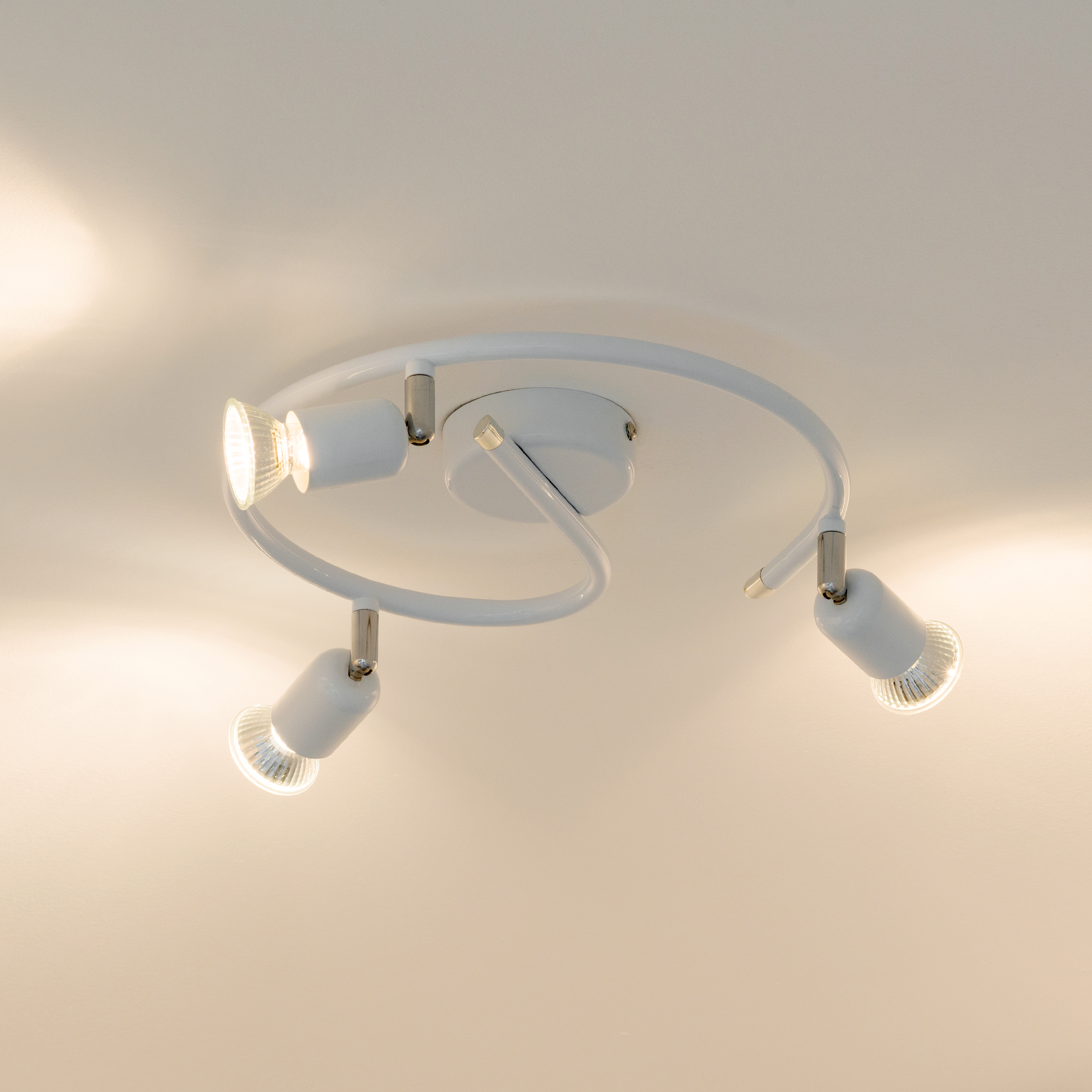 Faretto decorativo senza fonte luminosa BASIC NEW SPIRAL 3 BIANCO in ferro GU10 50W  3 luci - 3