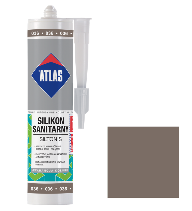 Silikon sanitarny  036 280 ml Ciemny szary Atlas