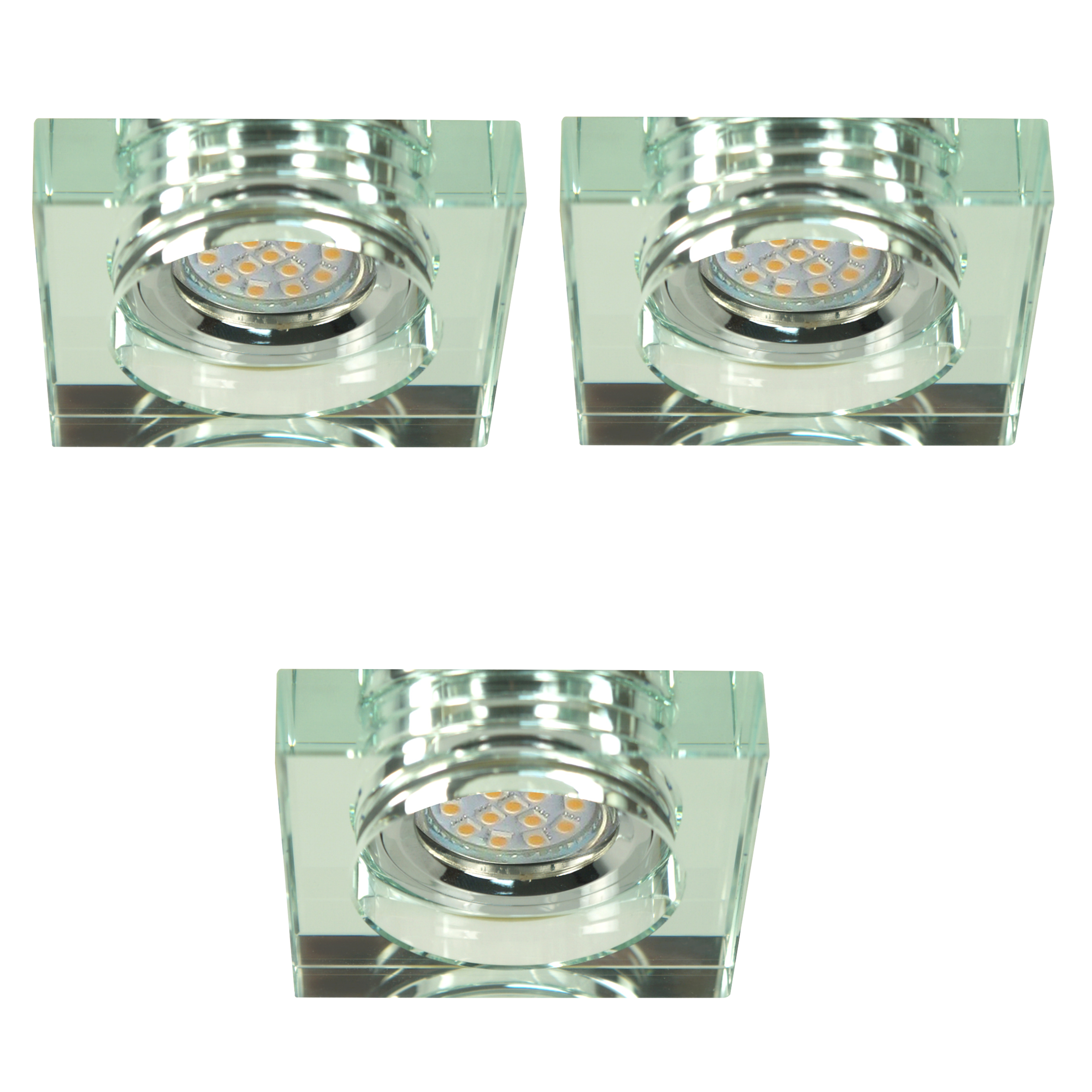 Zestaw opraw stropowych 3 szt. SS17 transparentne szkło LED CANDELLUX