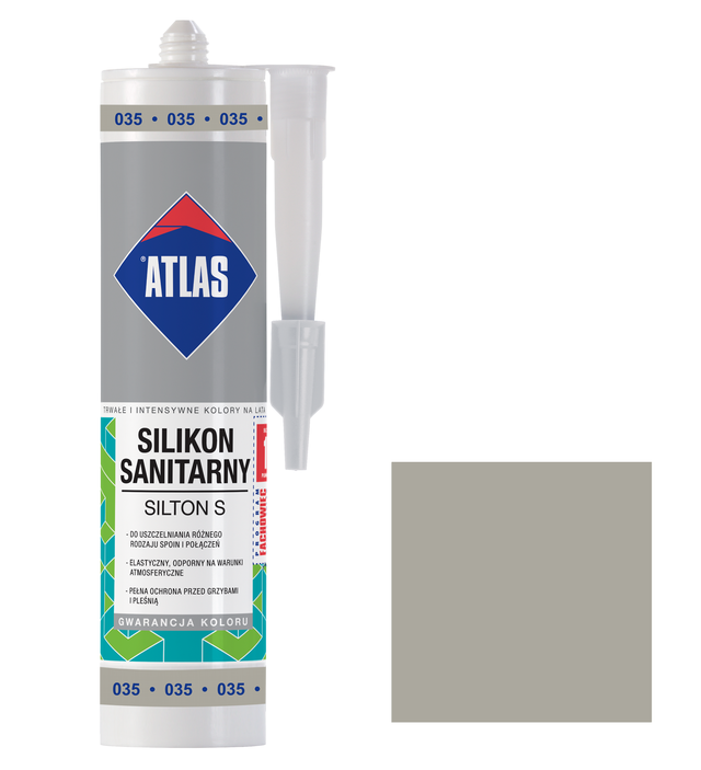 Silikon sanitarny  035 280 ml Szary Atlas