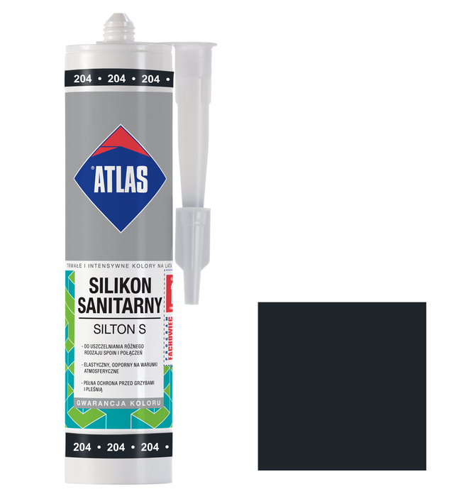 Silikon sanitarny   204 280 ml Czarny Atlas