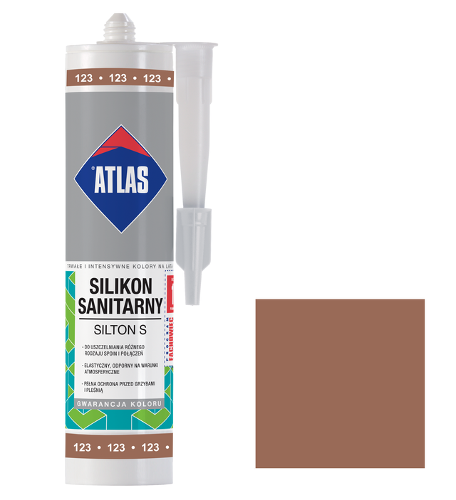 Silikon sanitarny  123 280 ml Jasny brązowy Atlas