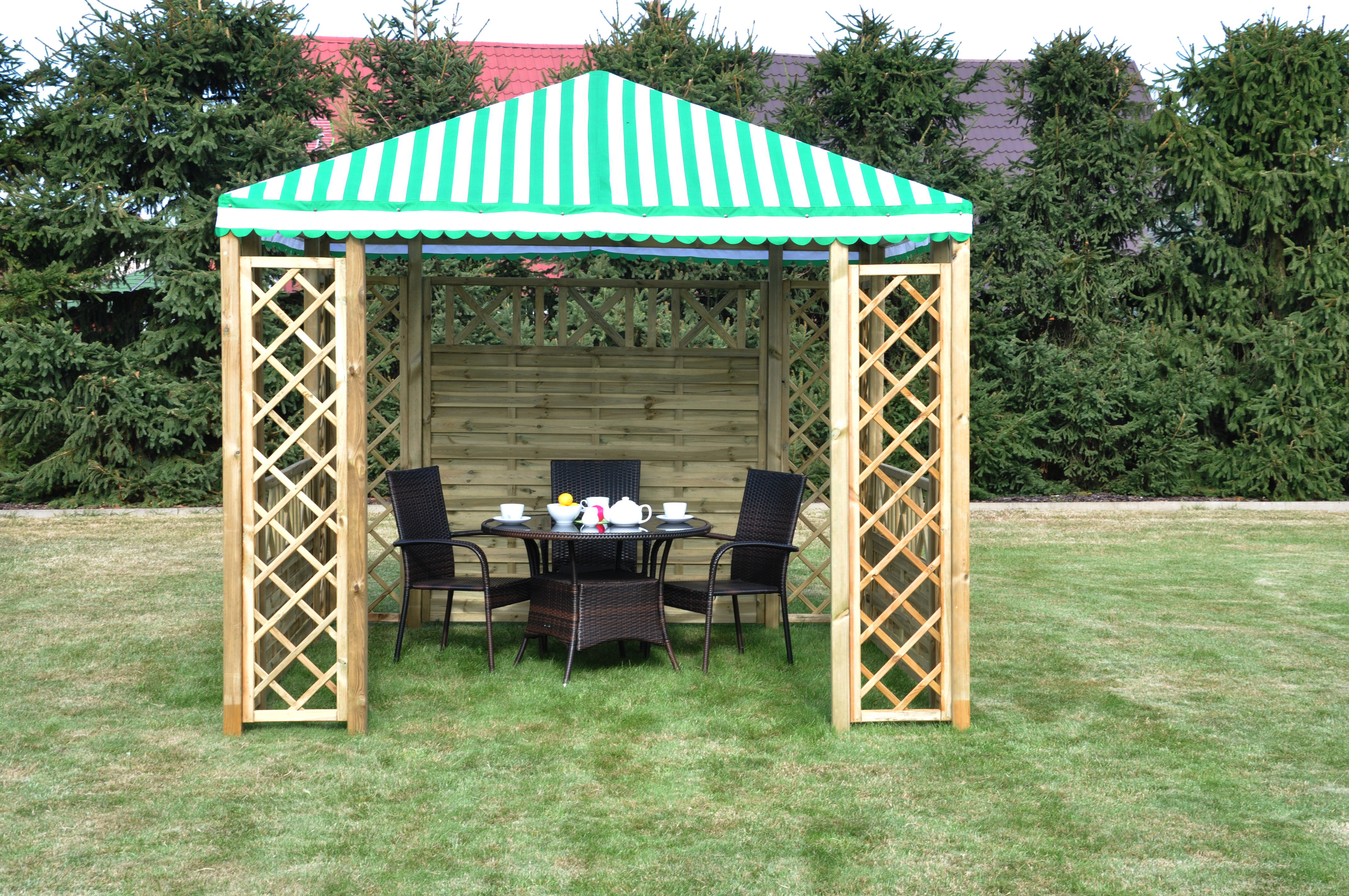 Altana ogrodowa grillowa 288x288 cm drewniana Sobex - 4