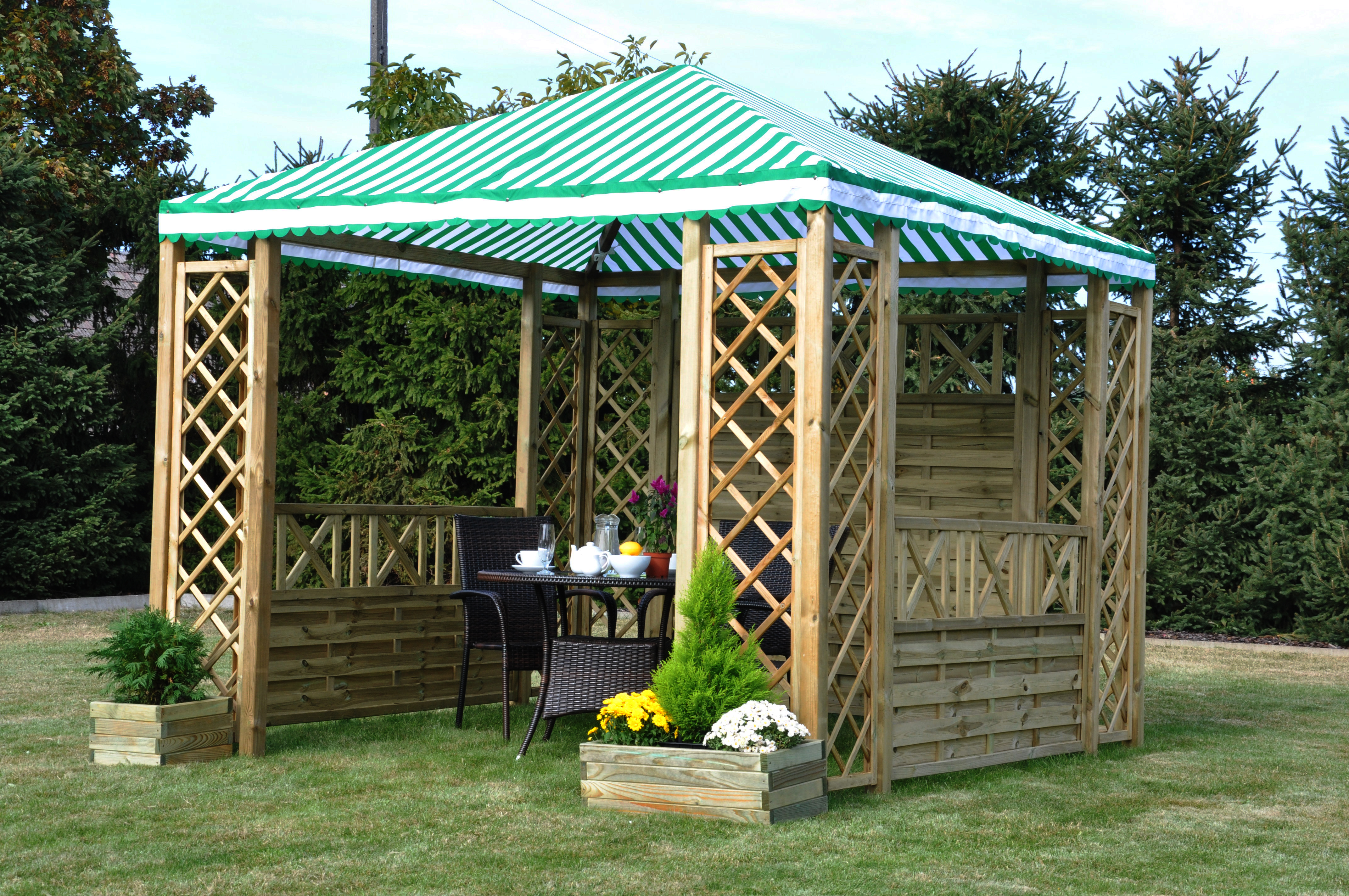 Altana ogrodowa grillowa 288x288 cm drewniana Sobex - 3