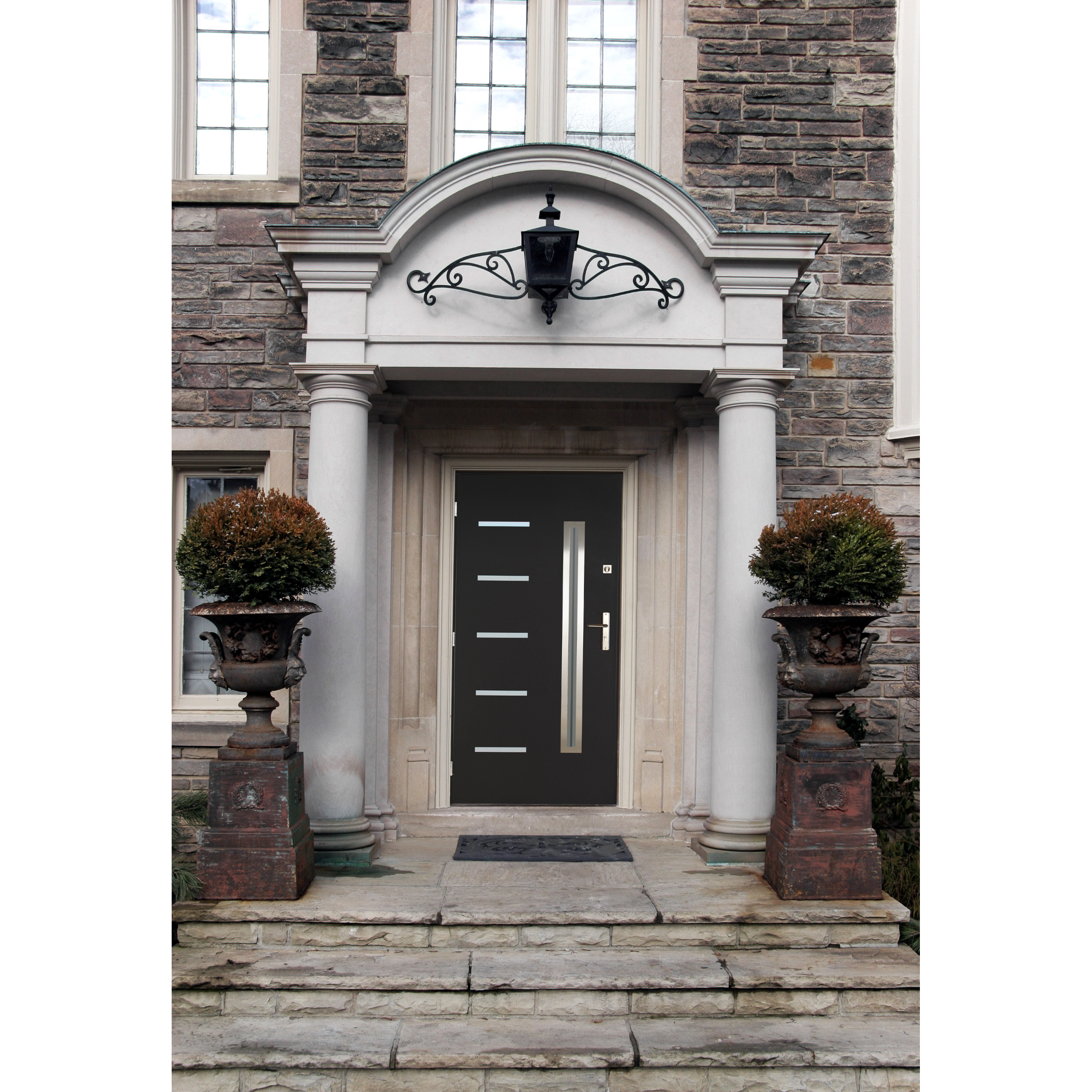 Drzwi zewnętrzne stalowe wejściowe Nike antracyt 90 lewe Pantor - 2