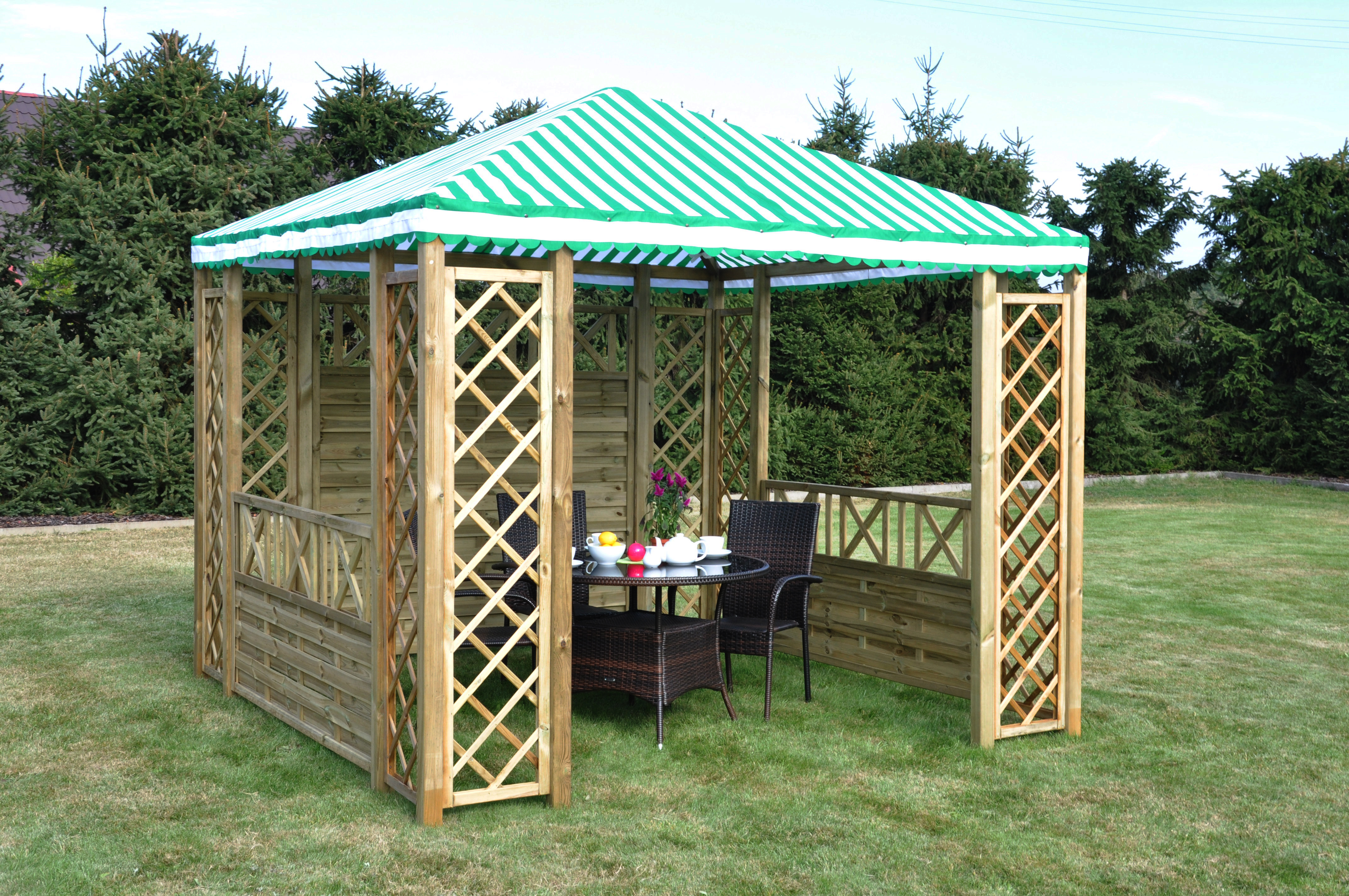 Altana ogrodowa grillowa 288x288 cm drewniana Sobex - 2