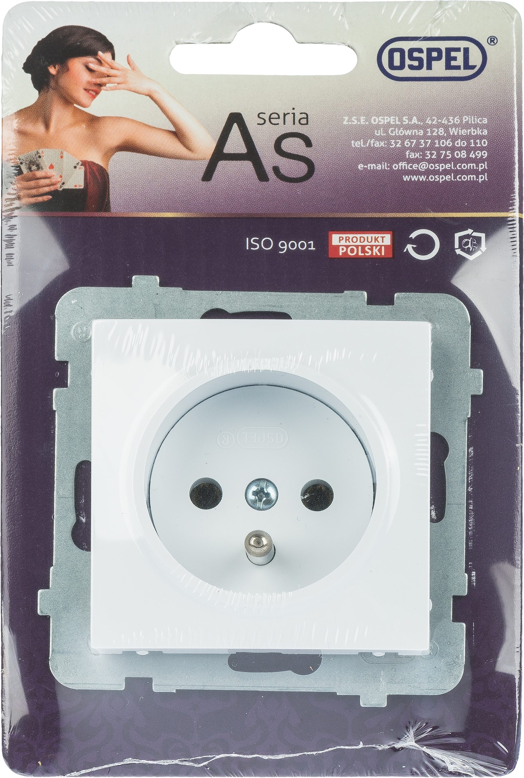 Gniazdo pojedyncze AS Biały OSPEL - 2