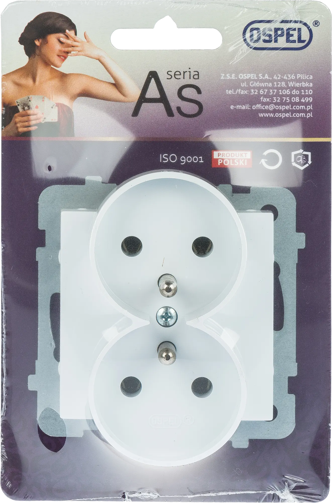 Gniazdo zasilające AS Biały OSPEL - 2
