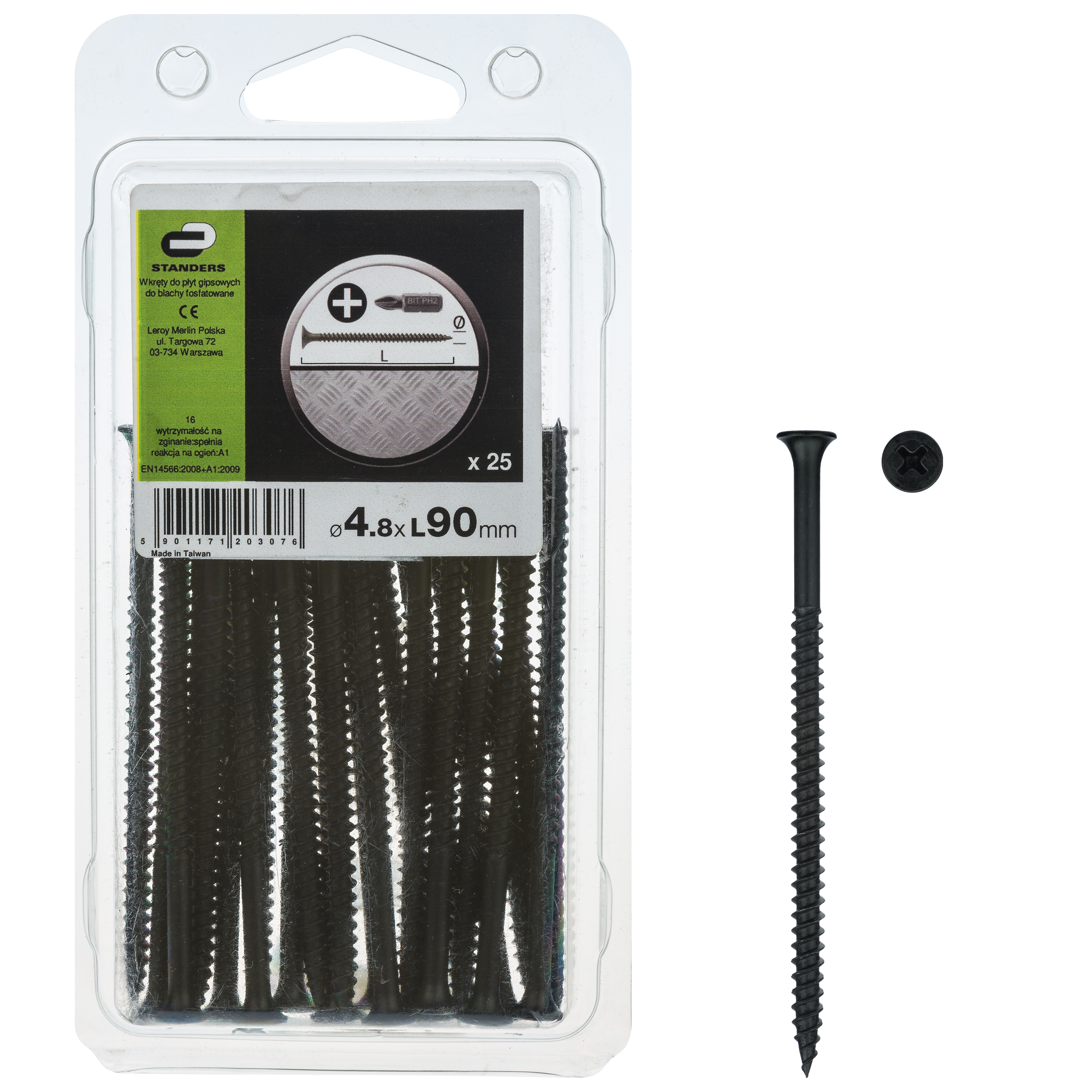 Wkręt do płyt G-K 4.8 x 90 mm 25 szt. Standers