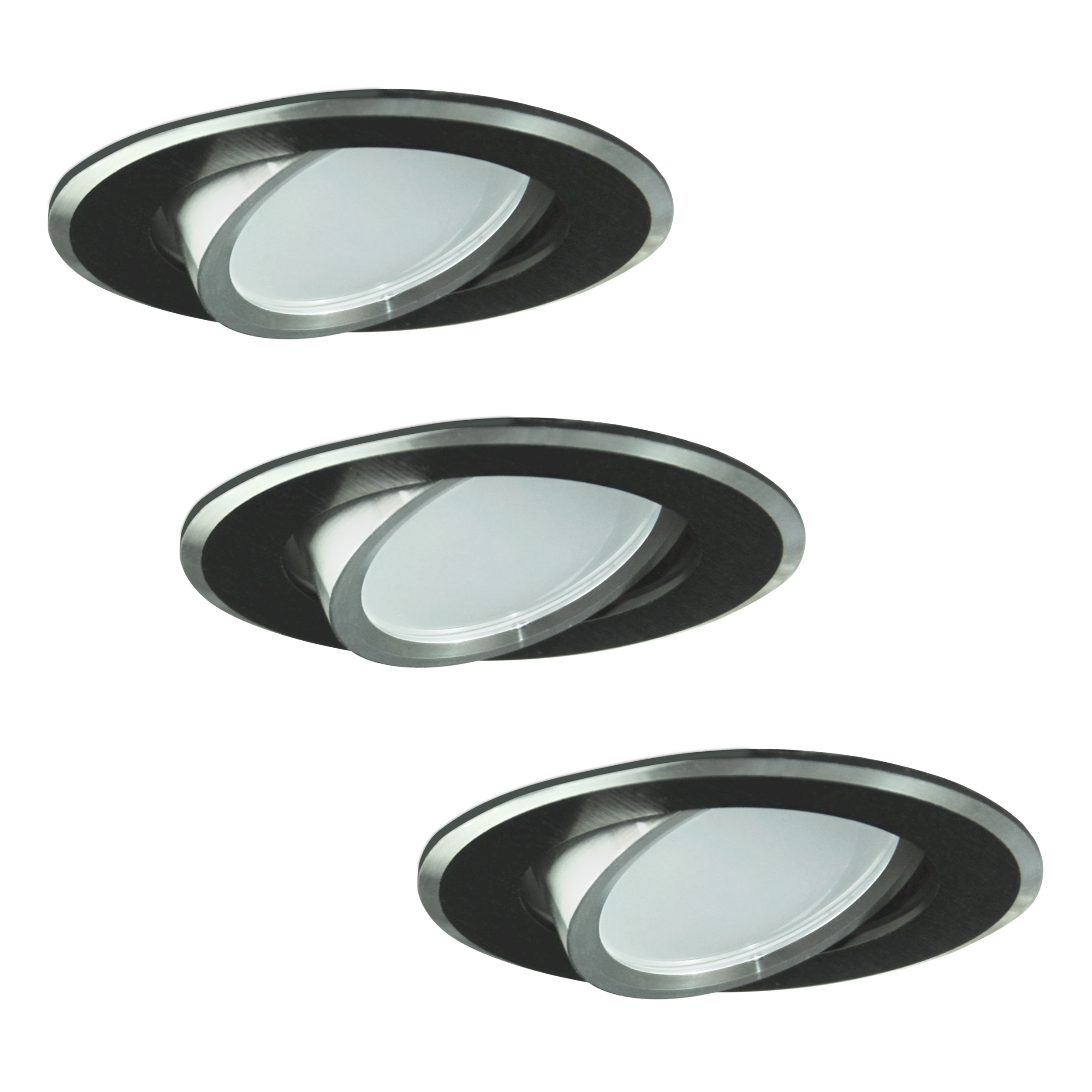 Zestaw opraw stropowych 3 szt. SUN OLAL czarne GU10 + LED POLUX