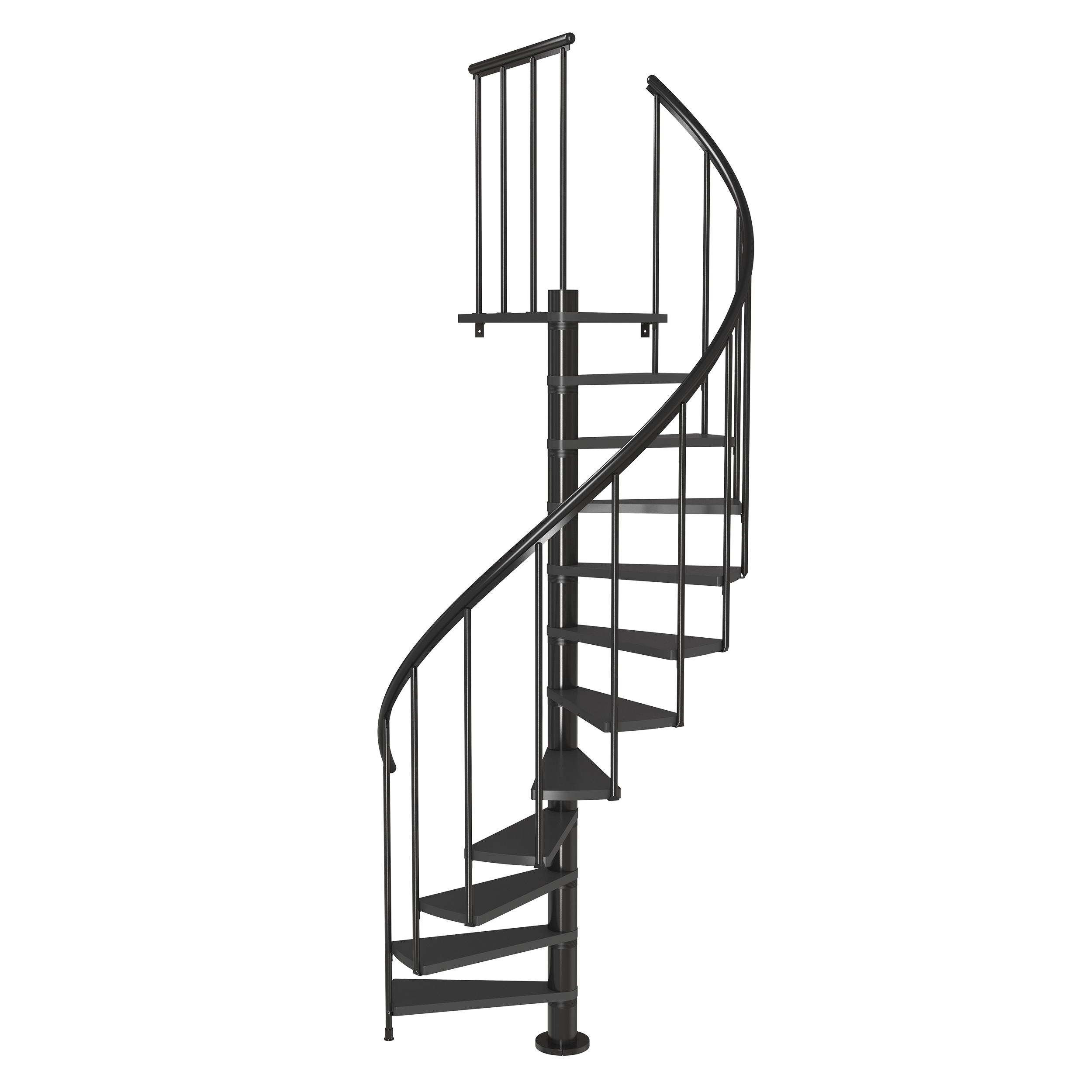 Schody spiralne antracytowe Calgary średnica 120 cm stopnie szerokość 50 cm Antracyt 11 sztuk Dolle