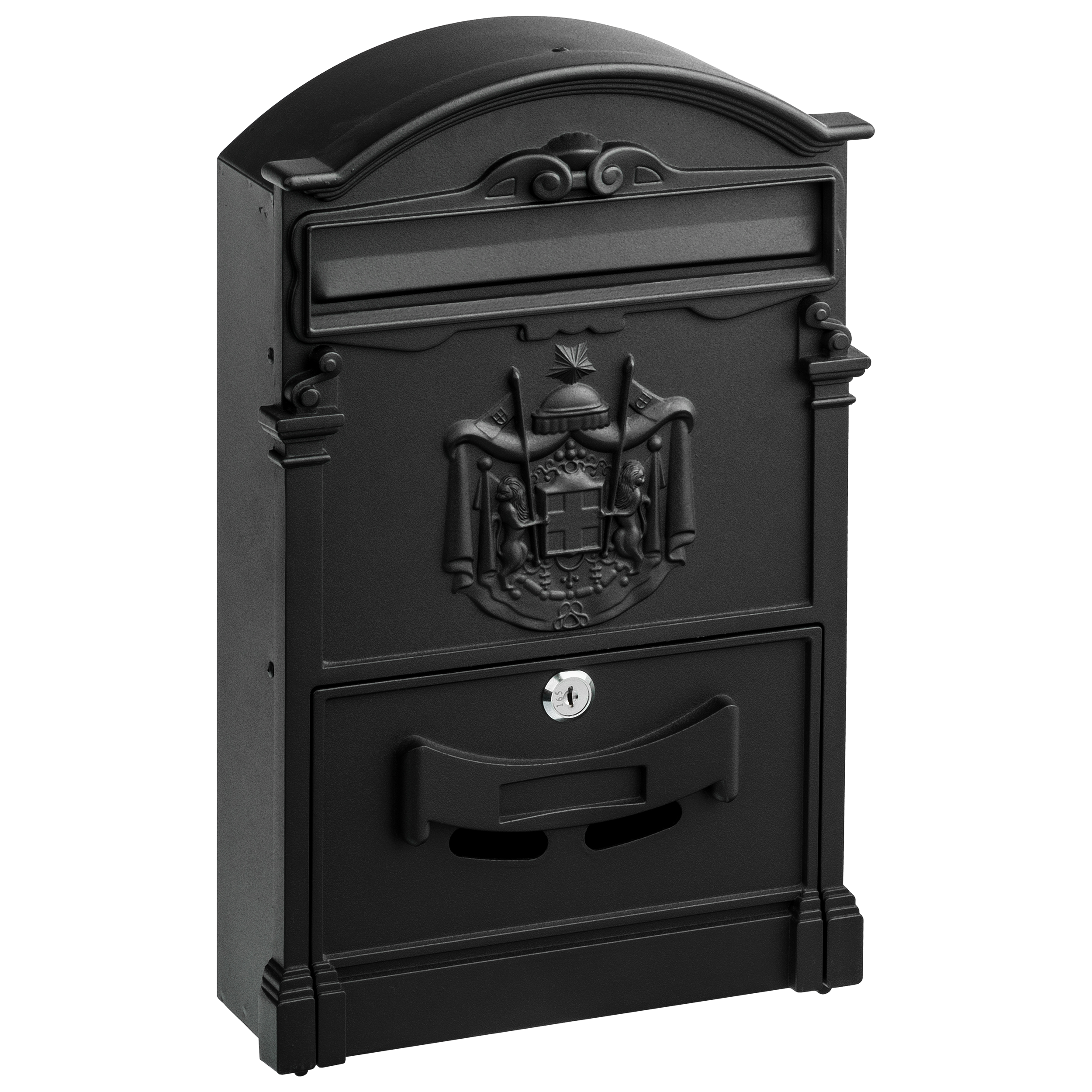 Skrzynka na listy A4 25.5x9x41 cm czarna Standers