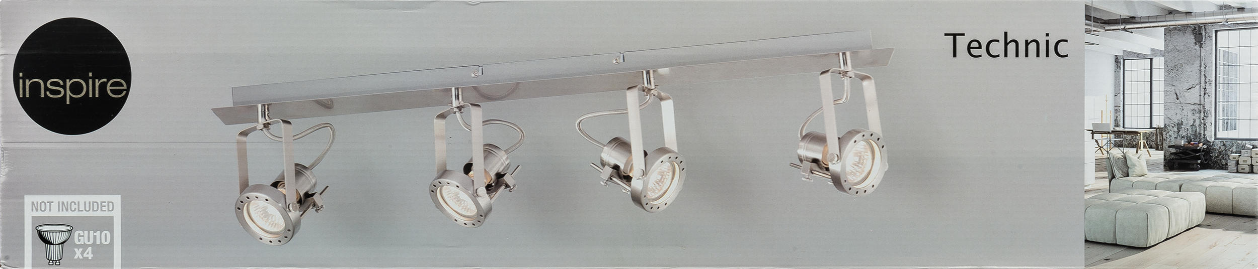 Listwa reflektorowa TECHNIC srebrna GU10 INSPIRE - 14