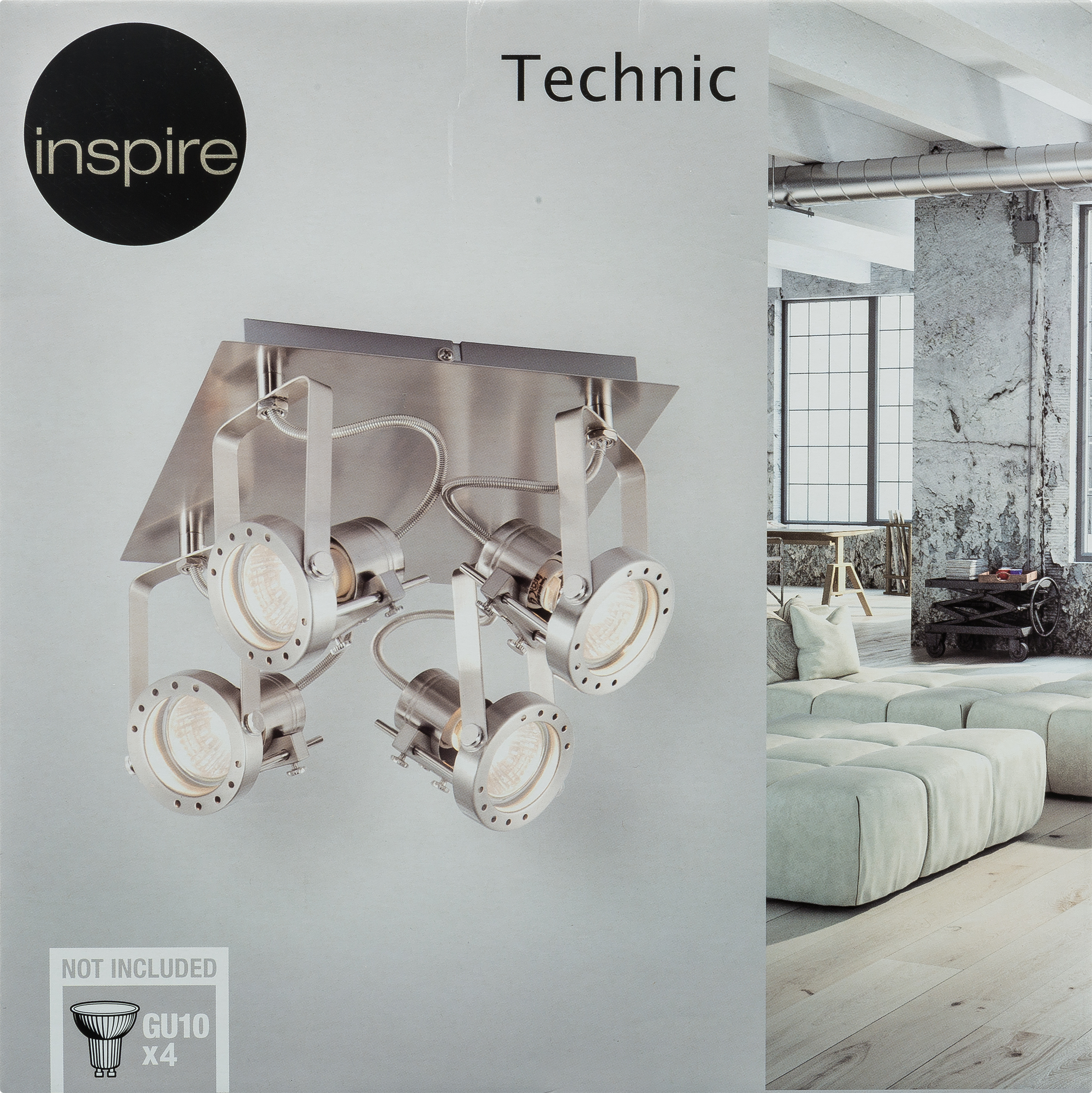 Plafon TECHNIC srebrna GU10 INSPIRE - 10