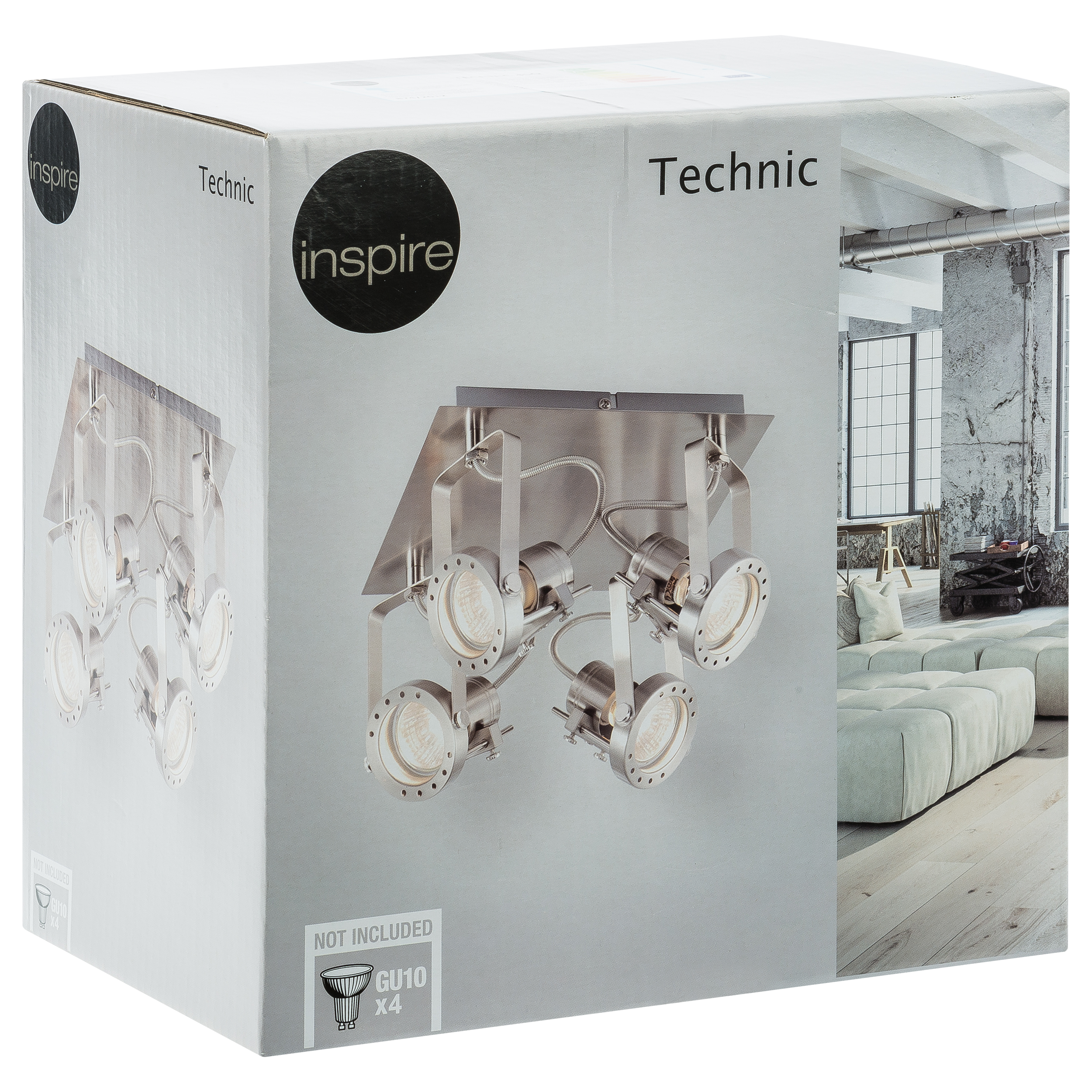Plafon TECHNIC srebrna GU10 INSPIRE - 9