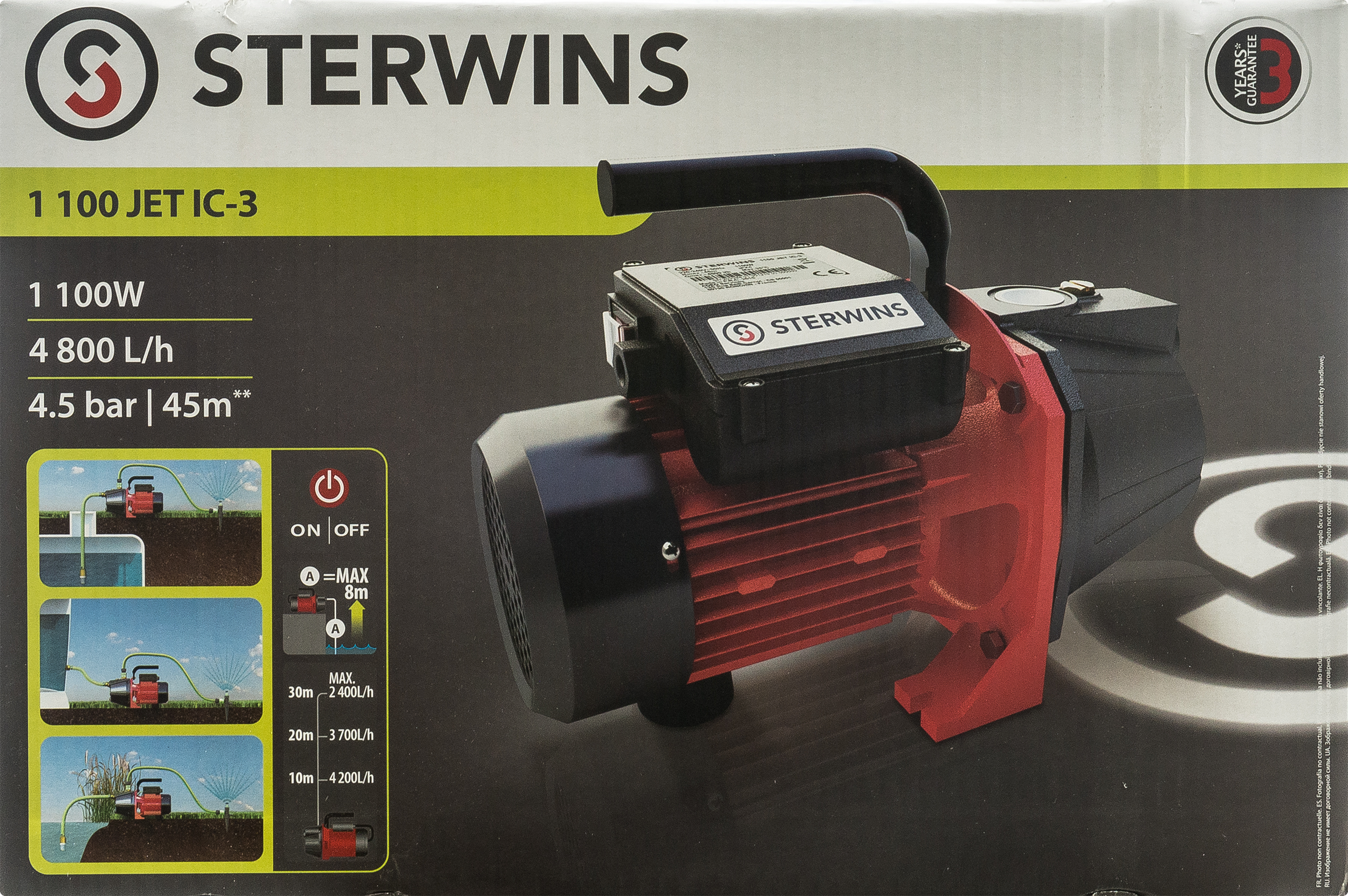 Pompa ogrodowa Sterwins 900 JET-3 3800l/h 900W - 7