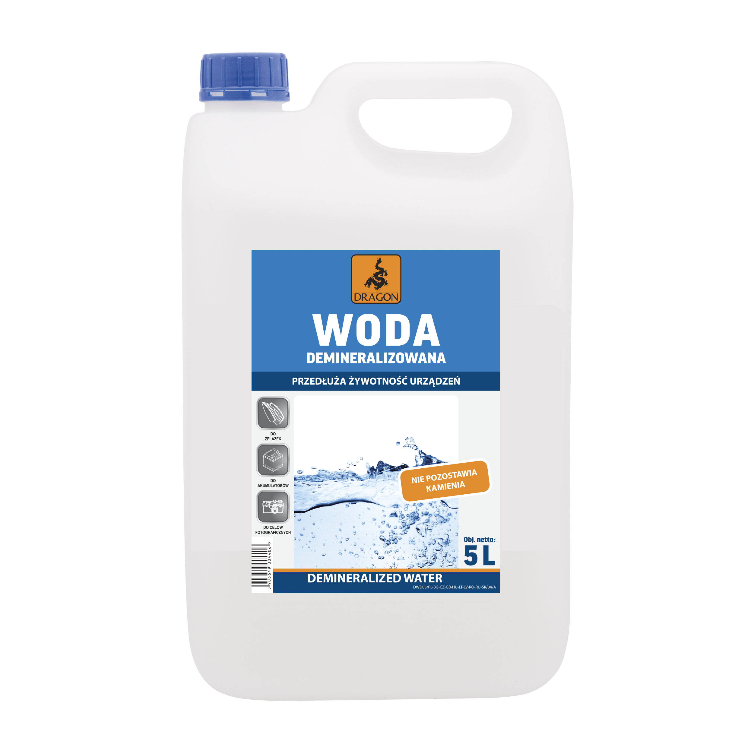 Woda demineralizowana 5 l DRAGON