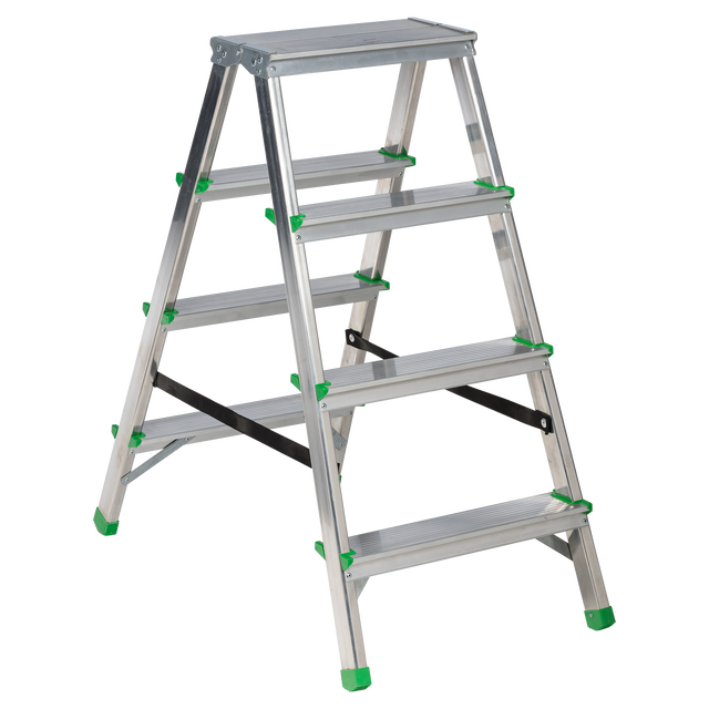 Drabina aluminiowa 3 stopnie z podestem 2-stronna AL-DD2X4 Standers