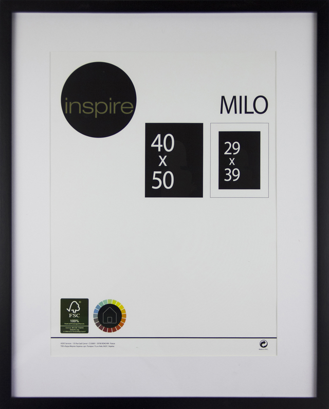 Marco con Passepartout Milo negro INSPIRE 40x50cm