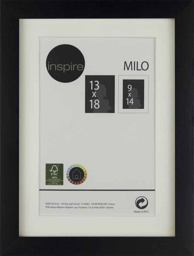 Marco con Passepartout Milo negro INSPIRE 13x18cm