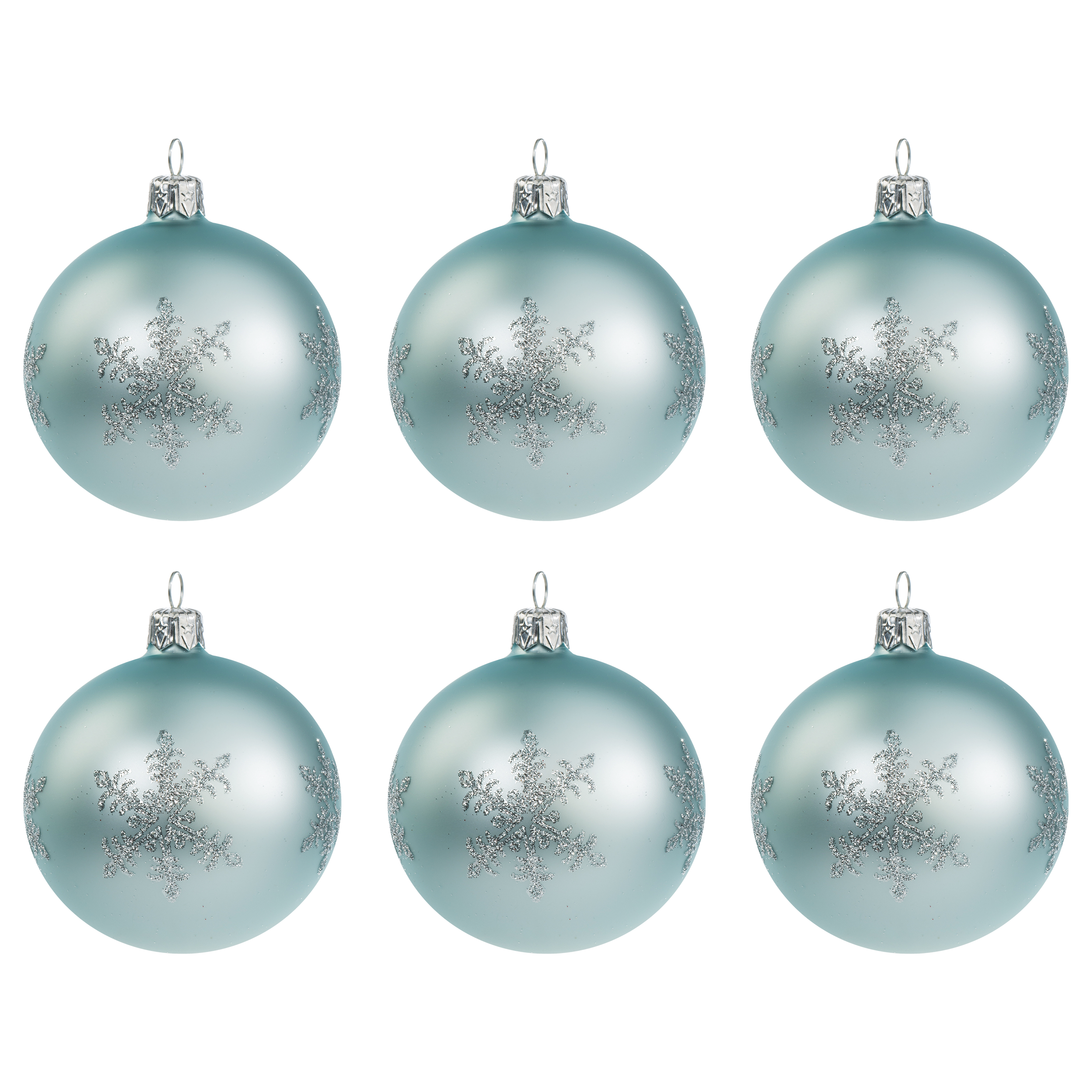 Bombki szklane 8cm 6szt. białe dekorowane mix Vitbis - 5