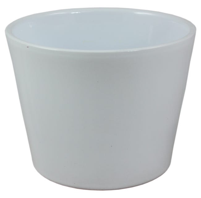 Oslonka doniczki ceramiczna 15cm biala cermax 45619686