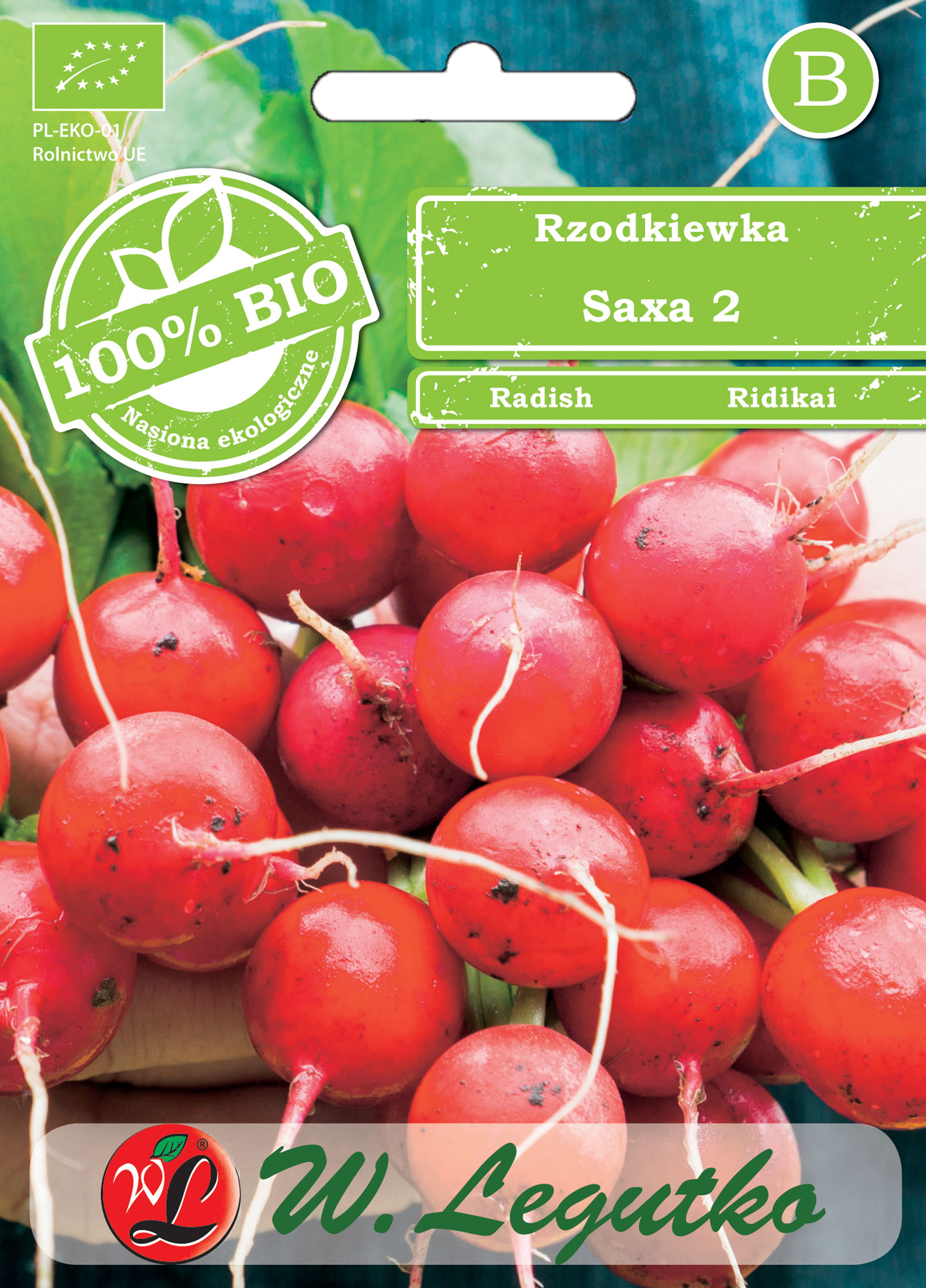 Rzodkiewka Bio Saxa nasiona ekologiczne 5g W.Legutko