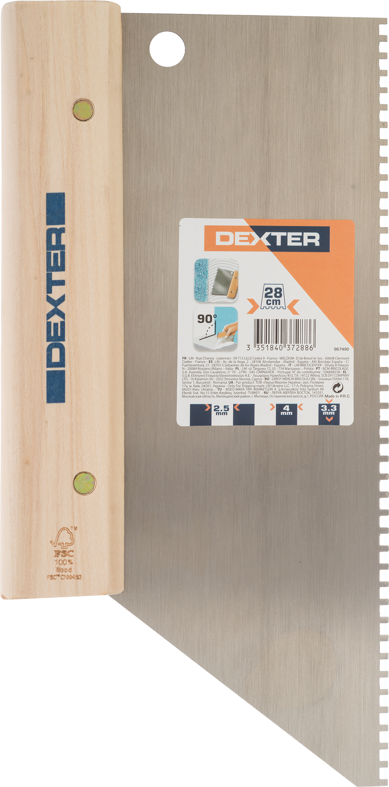 Espátula de encolar rectangular DEXTER - 3