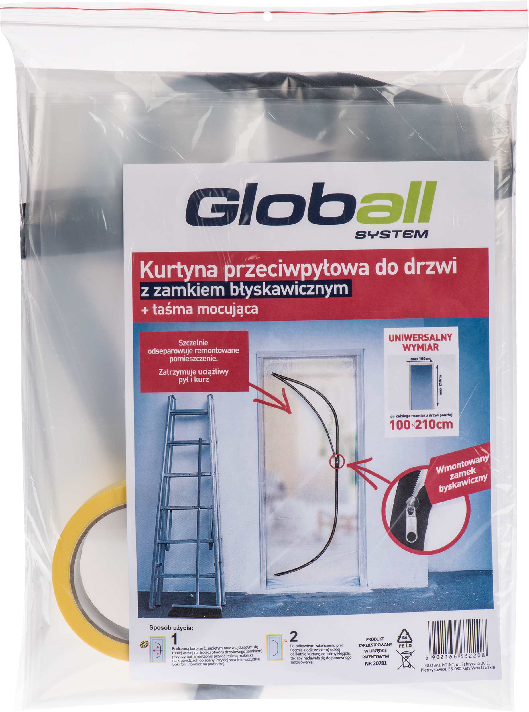 Kurtyna przeciwpyłowa do drzwi 2.1 x 1 m GLOBALL - 3