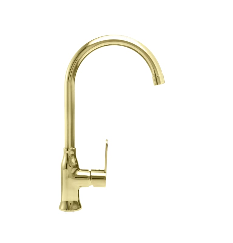 Bateria kuchenna Rustica PVD Złoty wylewka U 33,2 cm Alveus