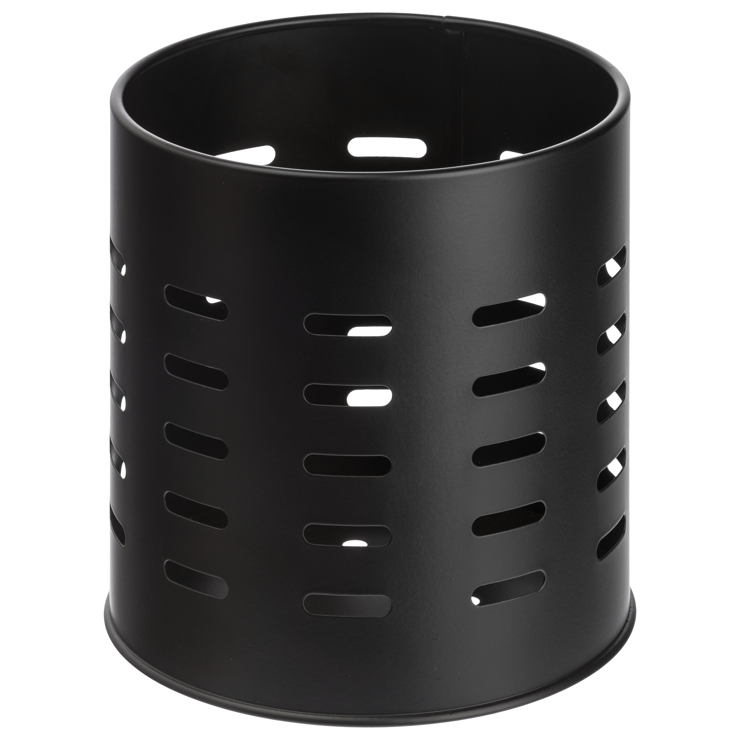 Portacubiertos metálico negro ø 13 cm y 13,5 cm de alto