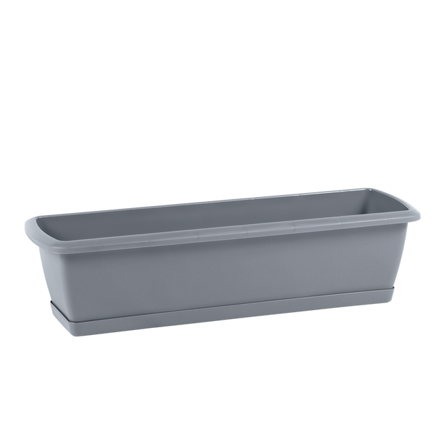 Skrzynka balkonowa 59x18.4 cm szara z podstawką Prosperplast