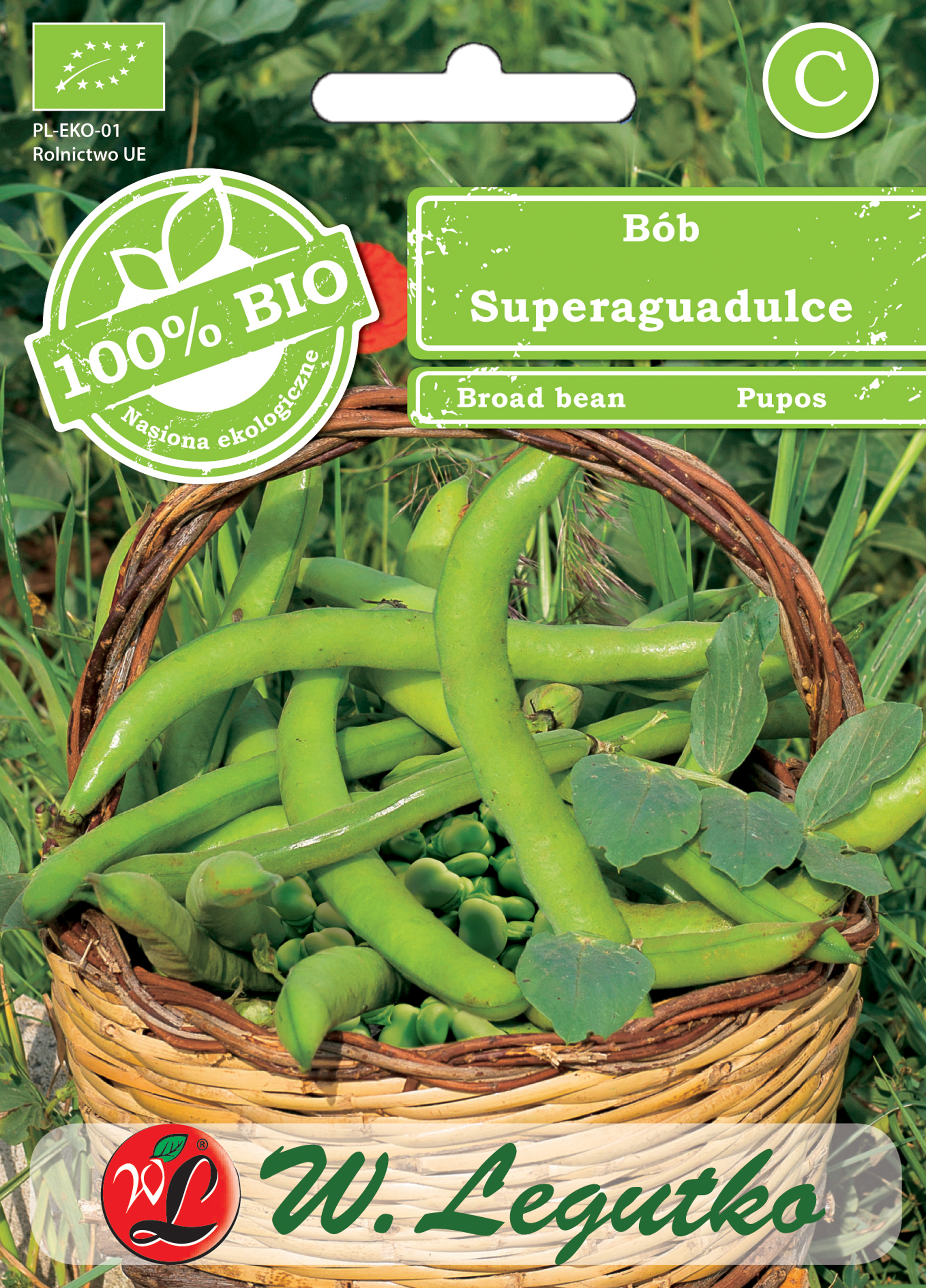 Bób ogrodowy Bio Superaguadulce nasiona ekologiczne 40g W. Legutko