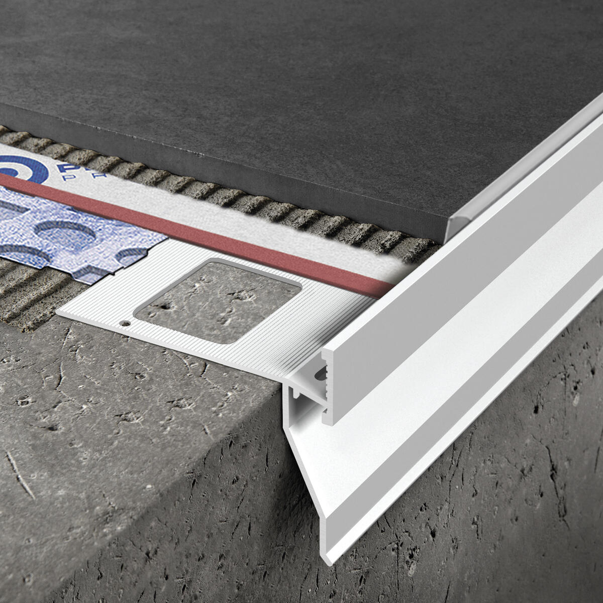 Profilo angolare esterno Proterrace Fdp in alluminio verniciato bianco satinato Sp 10mm x L 9 cm x L 2.7 m - 2