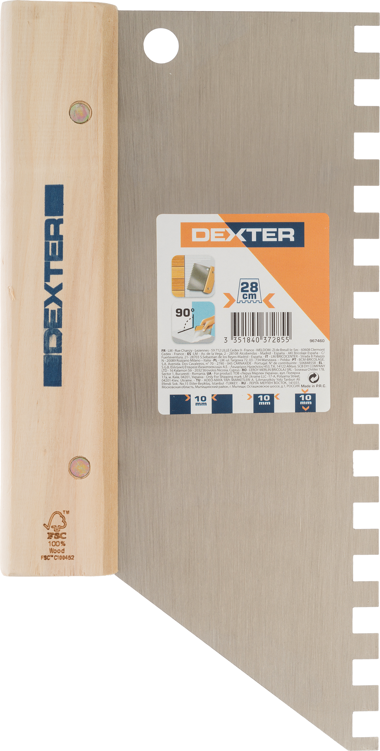Grzebień do kleju 28 cm / 10 mm DEXTER - 2
